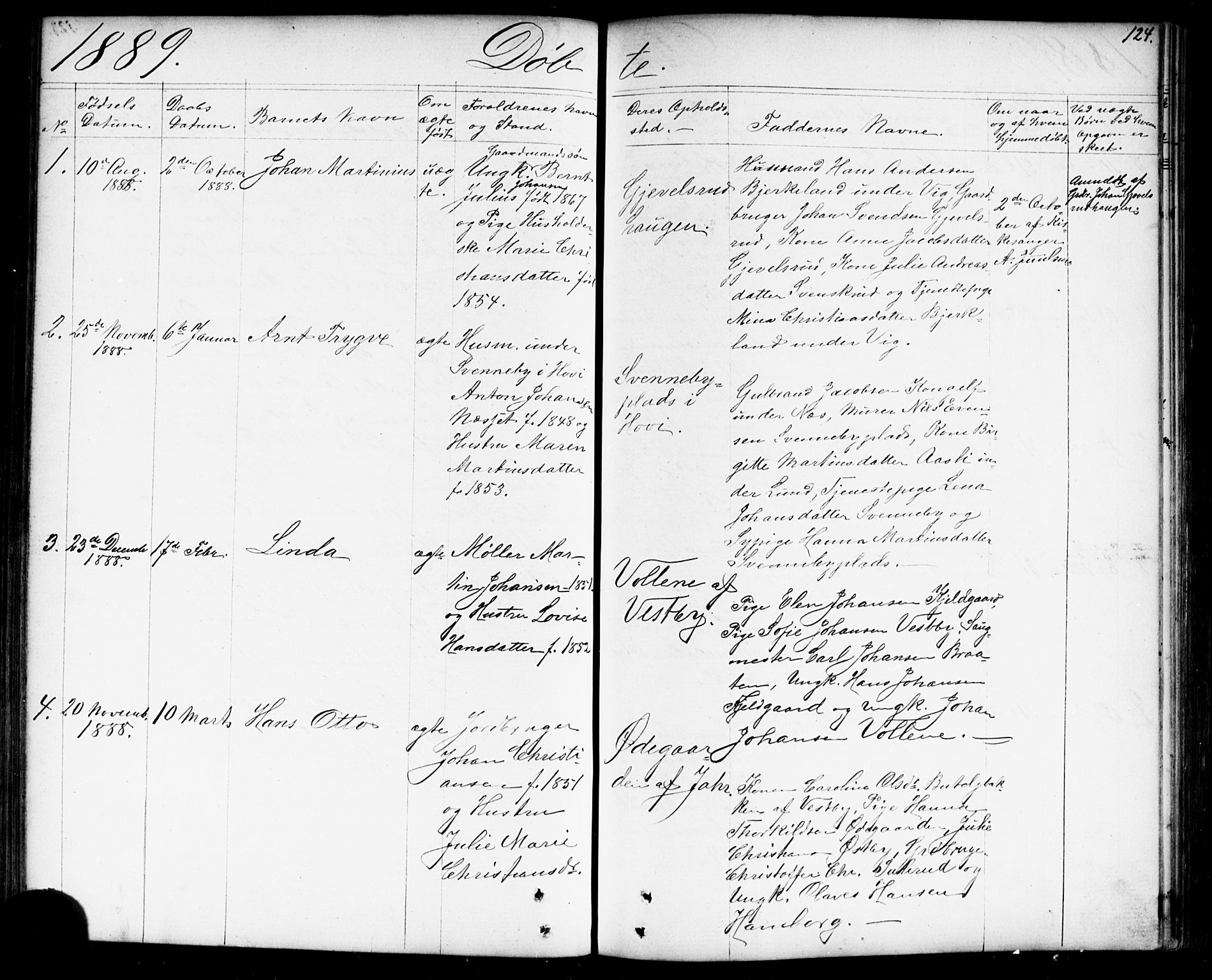 Enebakk prestekontor Kirkebøker, SAO/A-10171c/G/Gb/L0001: Parish register (copy) no. II 1, 1859-1890, p. 124