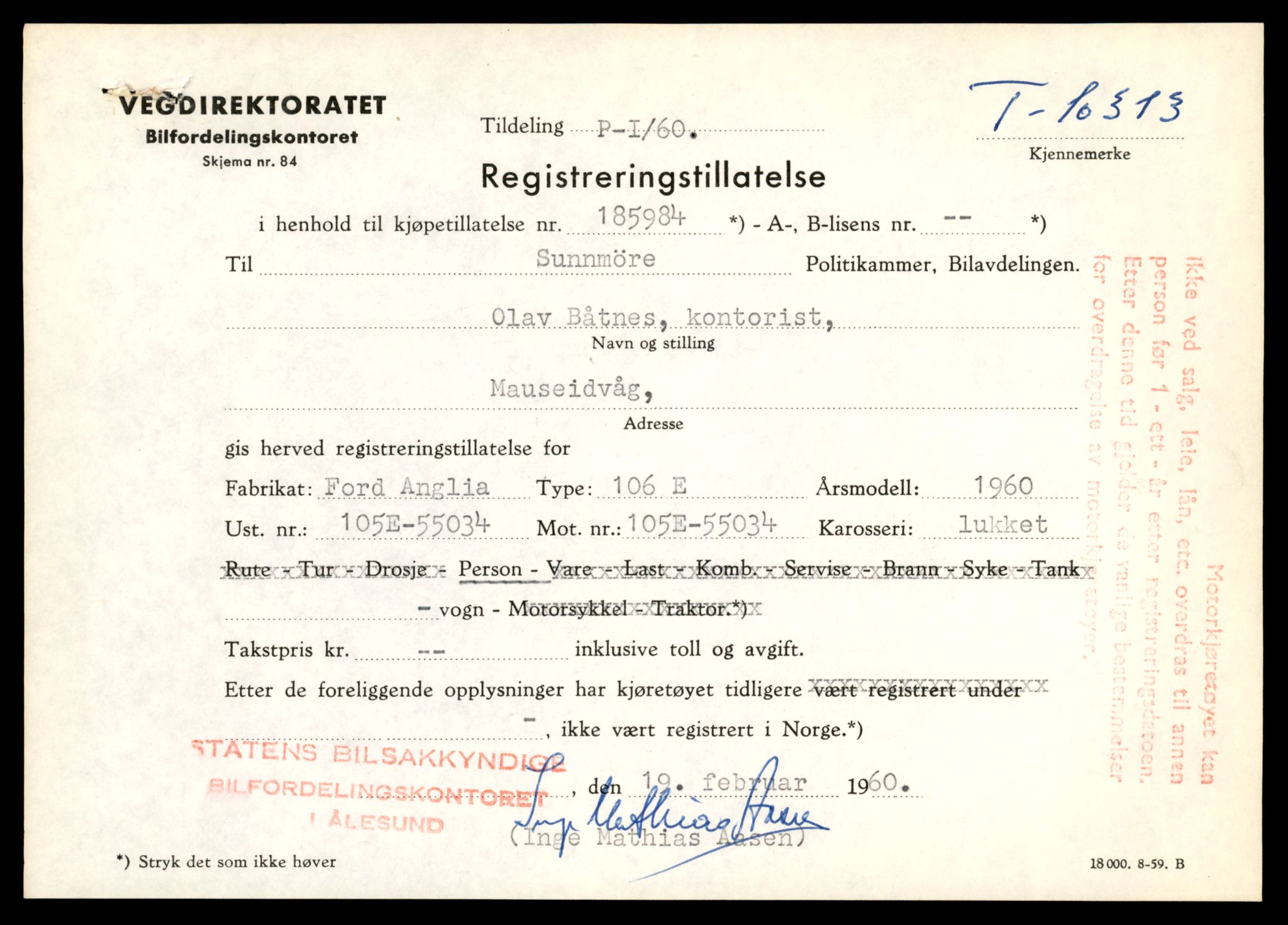 Møre og Romsdal vegkontor - Ålesund trafikkstasjon, AV/SAT-A-4099/F/Fe/L0019: Registreringskort for kjøretøy T 10228 - T 10350, 1927-1998, p. 2175