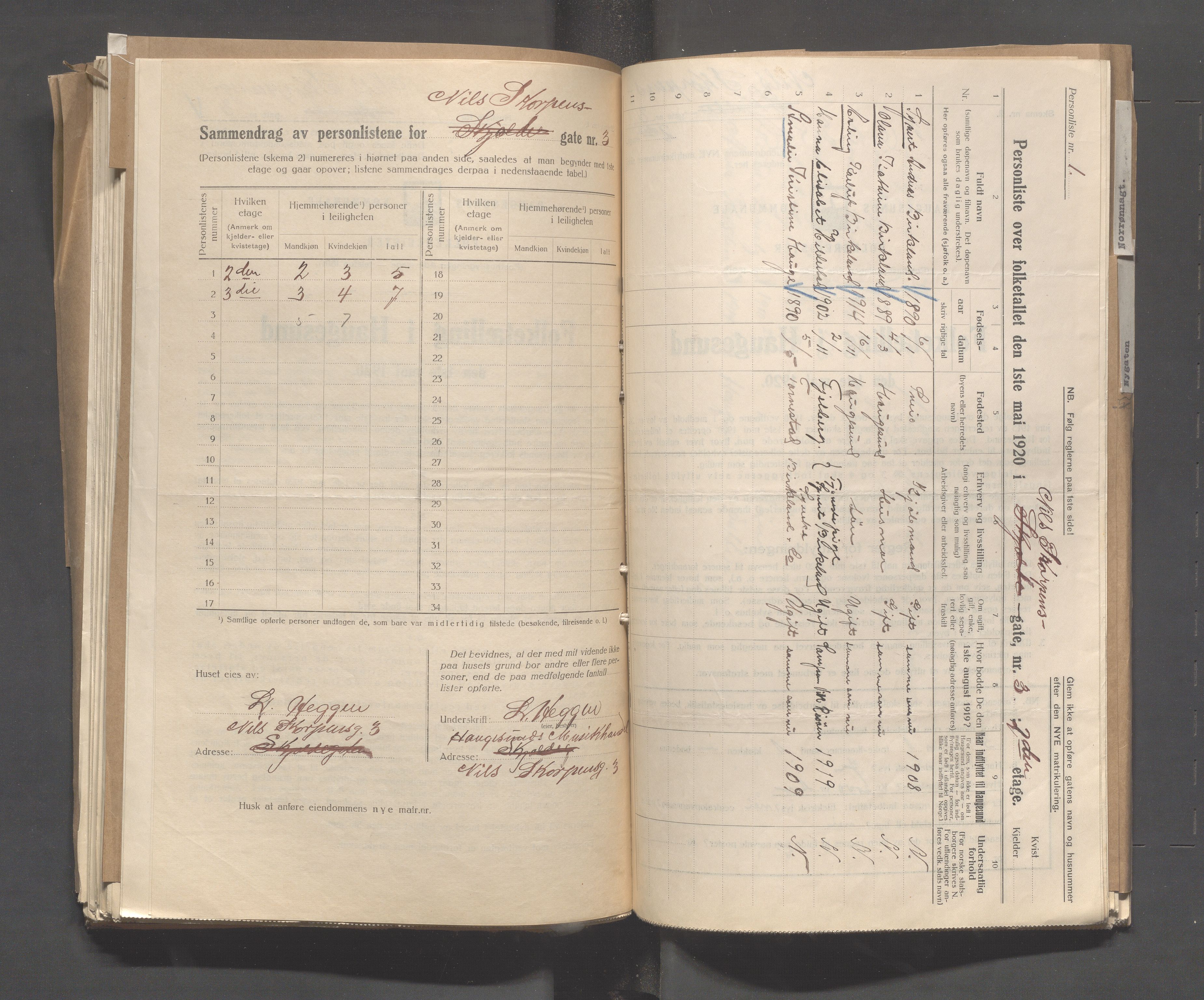 IKAR, Local census 1.5.1920 for Haugesund, 1920, p. 2986