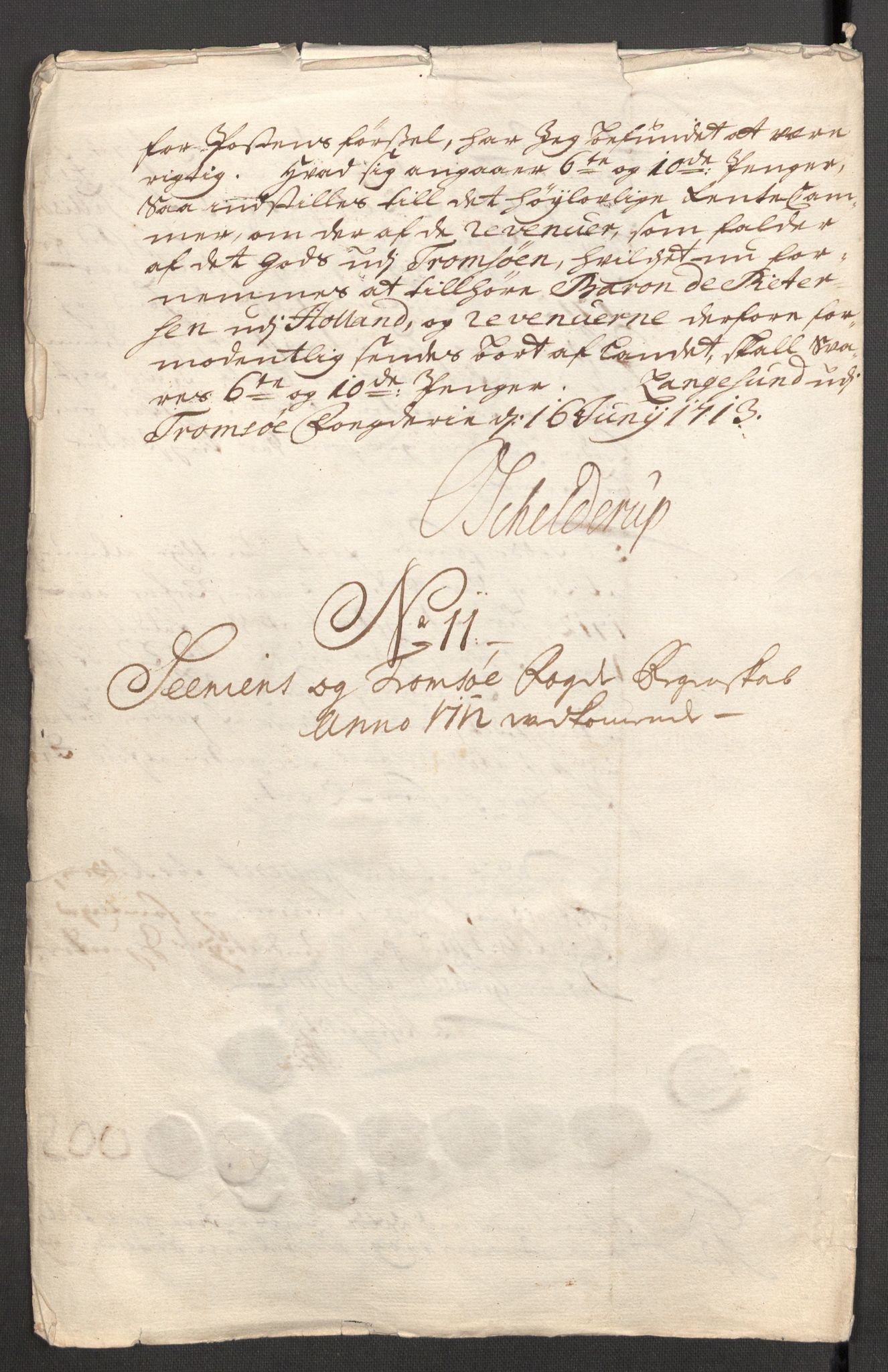 Rentekammeret inntil 1814, Reviderte regnskaper, Fogderegnskap, RA/EA-4092/R68/L4758: Fogderegnskap Senja og Troms, 1711-1712, p. 357