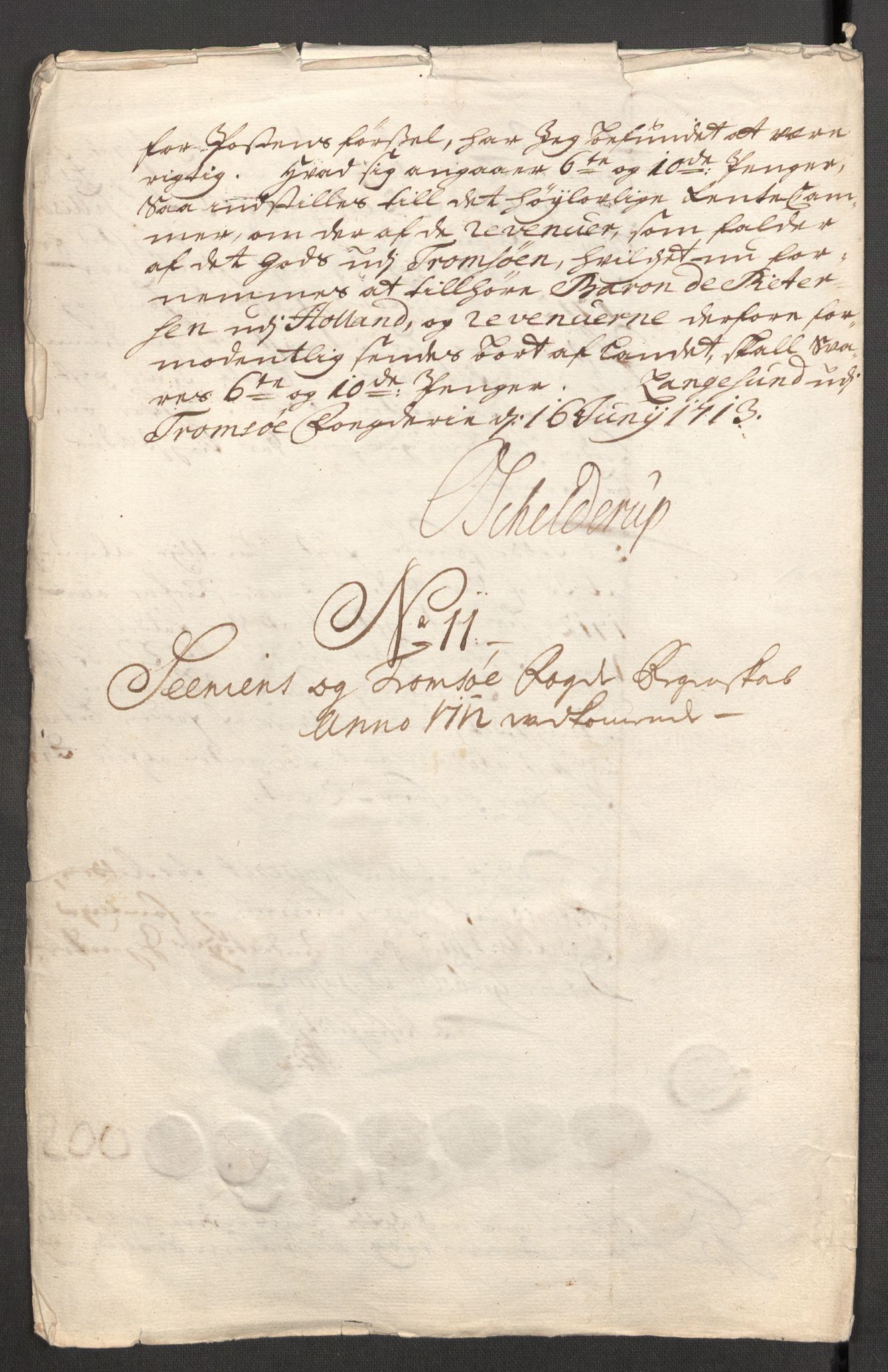 Rentekammeret inntil 1814, Reviderte regnskaper, Fogderegnskap, AV/RA-EA-4092/R68/L4758: Fogderegnskap Senja og Troms, 1711-1712, p. 357