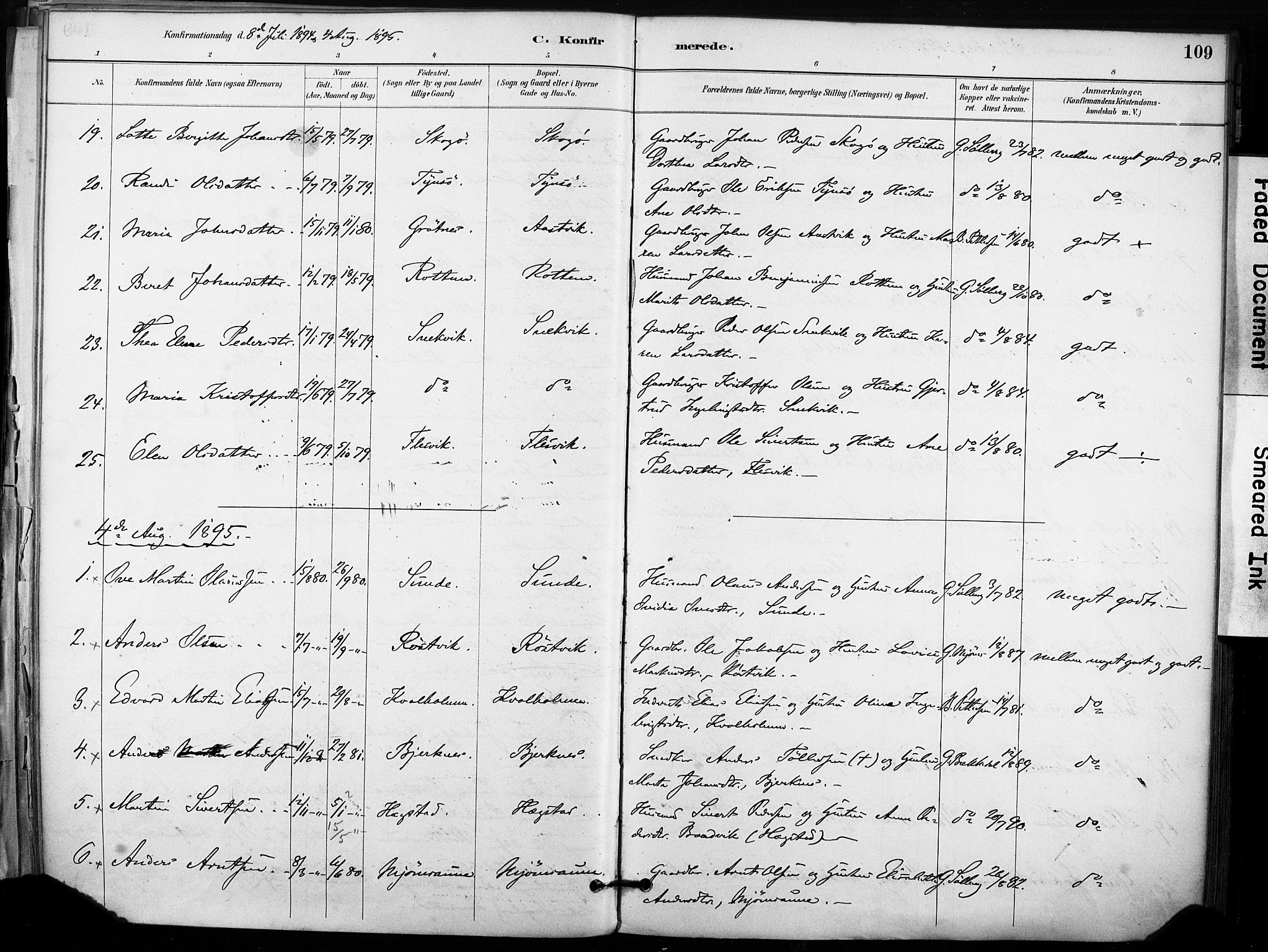 Ministerialprotokoller, klokkerbøker og fødselsregistre - Sør-Trøndelag, SAT/A-1456/633/L0518: Parish register (official) no. 633A01, 1884-1906, p. 109