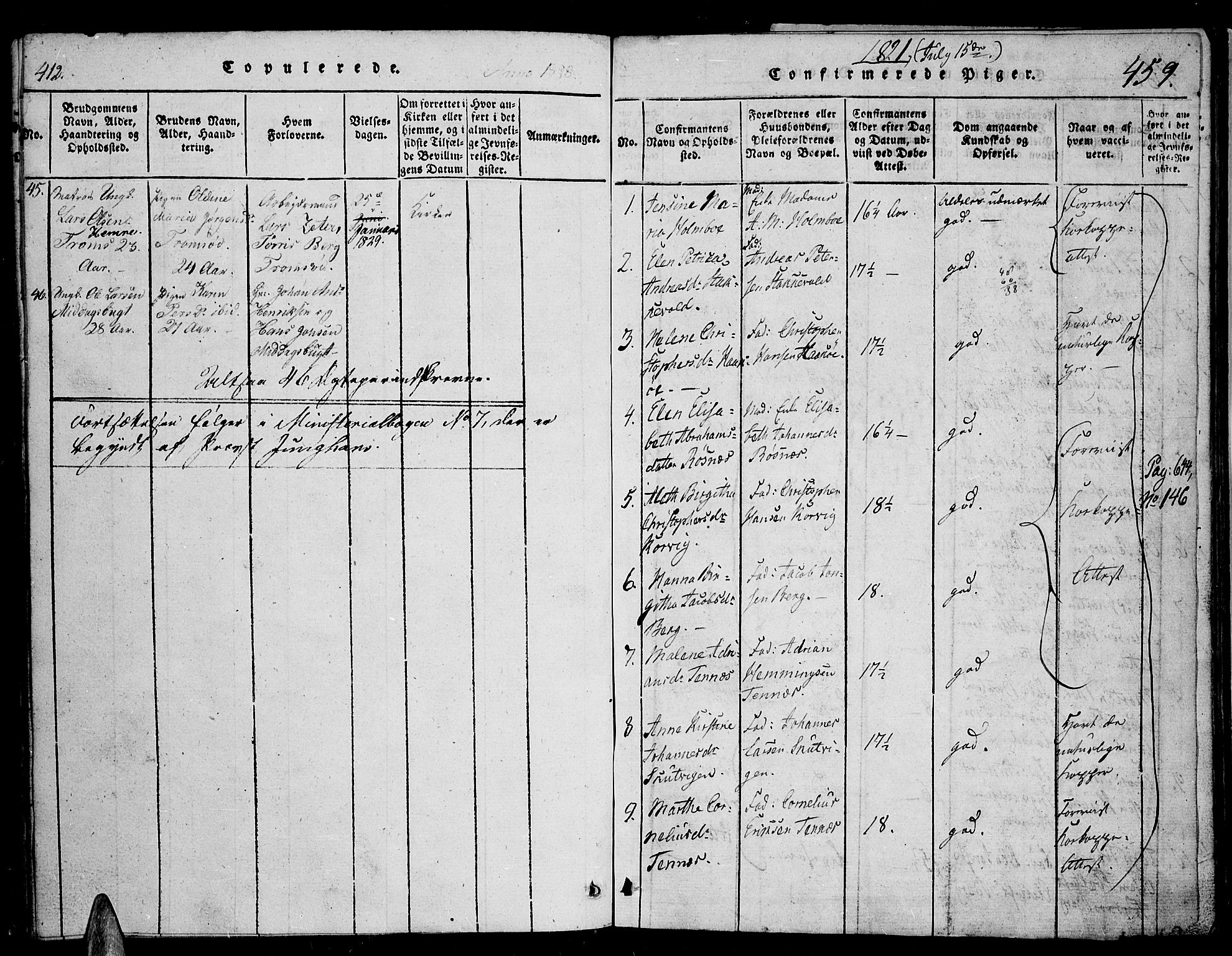 Tromsø sokneprestkontor/stiftsprosti/domprosti, SATØ/S-1343/G/Ga/L0007kirke: Parish register (official) no. 7, 1821-1828, p. 412