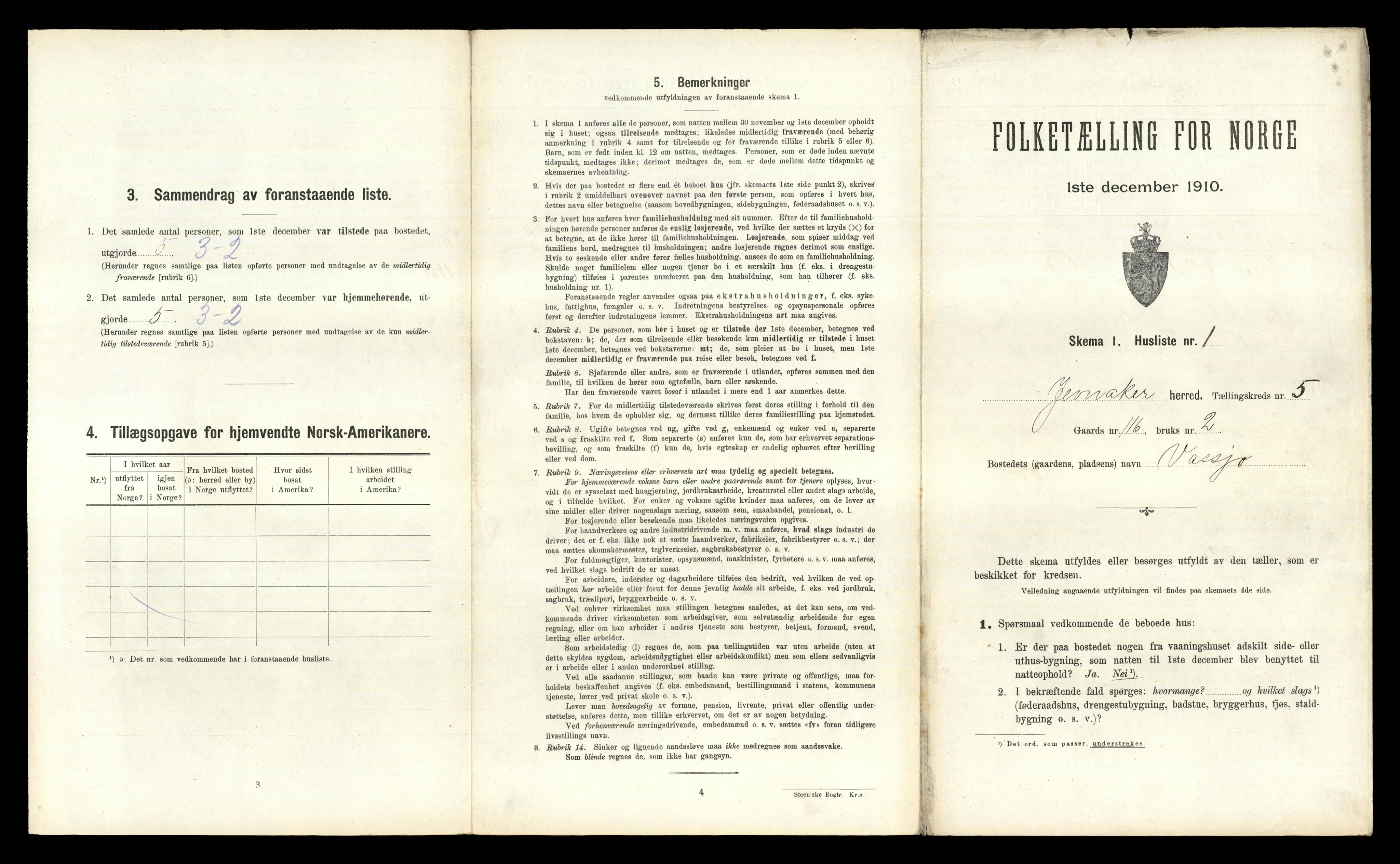 RA, 1910 census for Jevnaker, 1910, p. 815