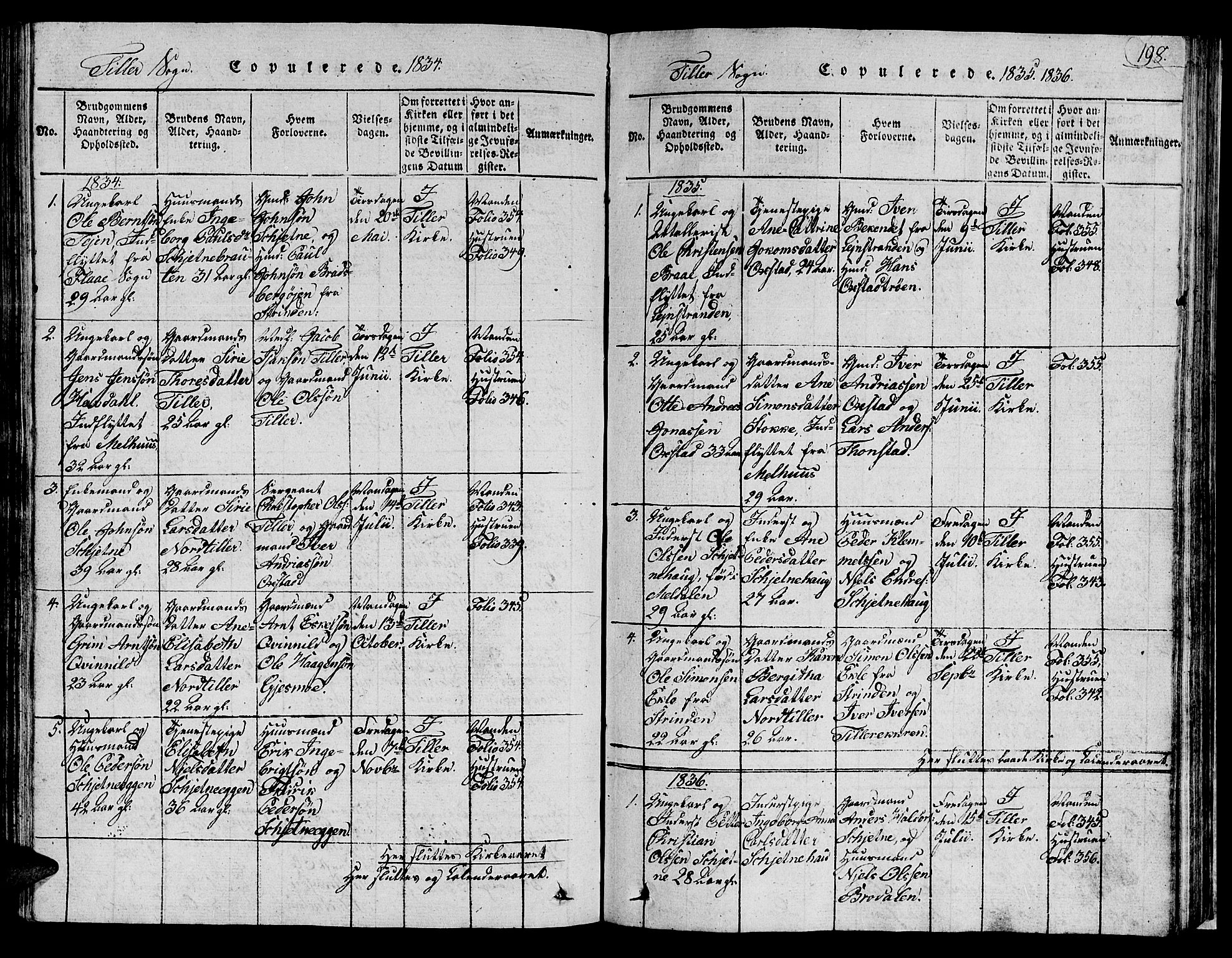 Ministerialprotokoller, klokkerbøker og fødselsregistre - Sør-Trøndelag, SAT/A-1456/621/L0458: Parish register (copy) no. 621C01, 1816-1865, p. 198