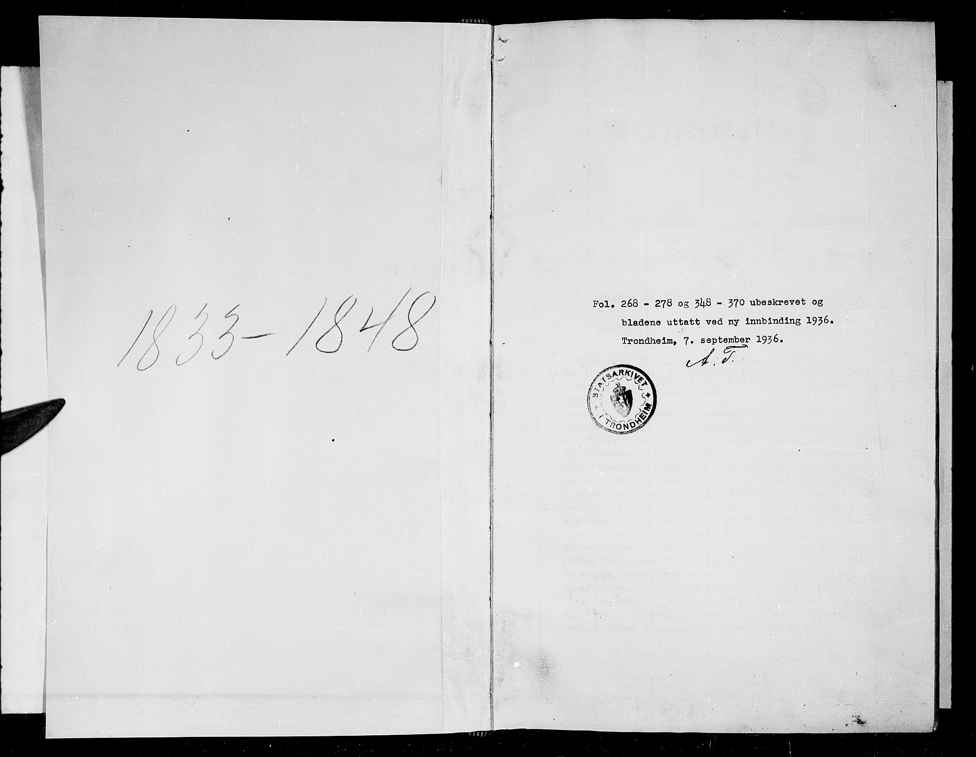 Ministerialprotokoller, klokkerbøker og fødselsregistre - Nordland, SAT/A-1459/852/L0737: Parish register (official) no. 852A07, 1833-1849