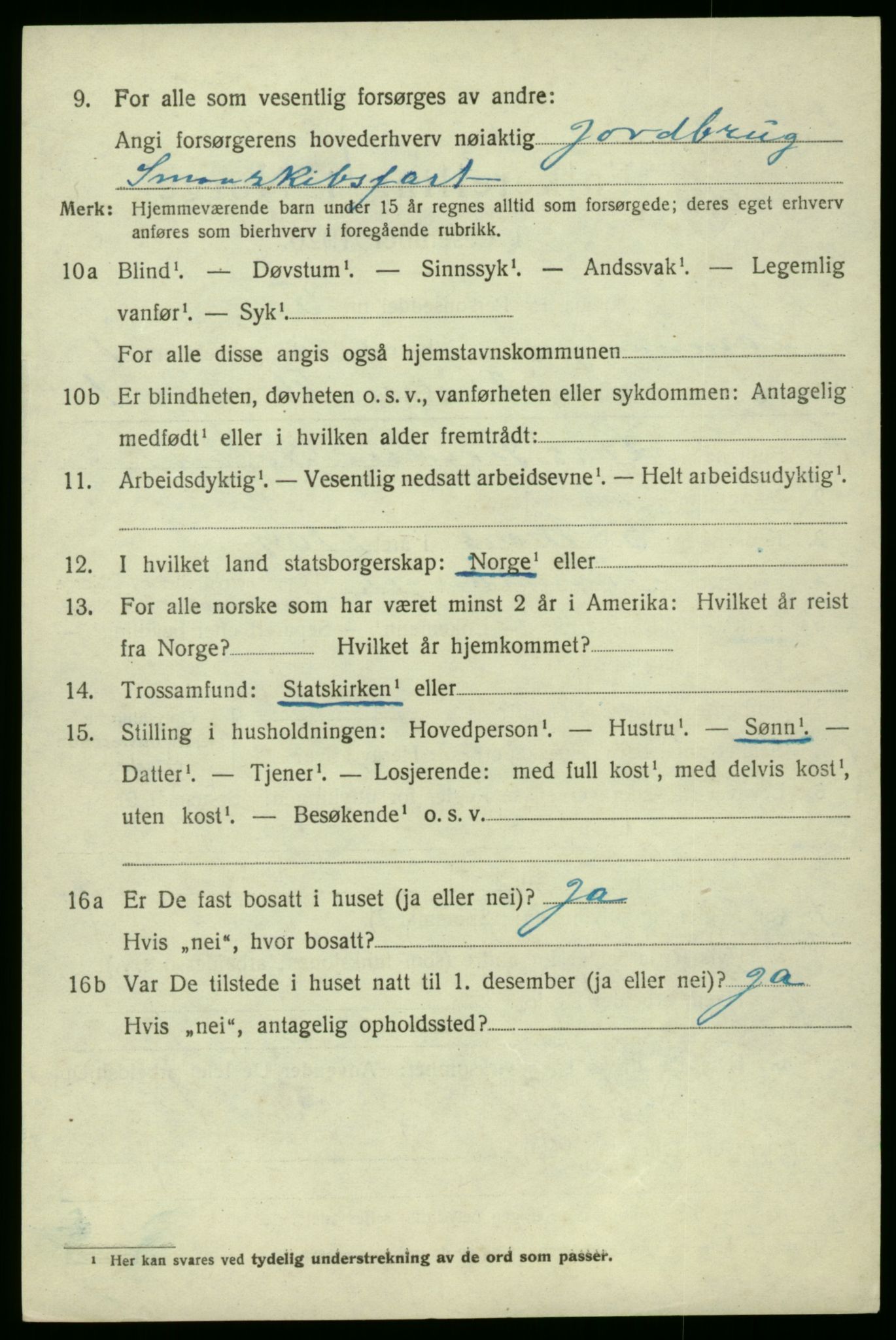 SAB, 1920 census for Samnanger, 1920, p. 868