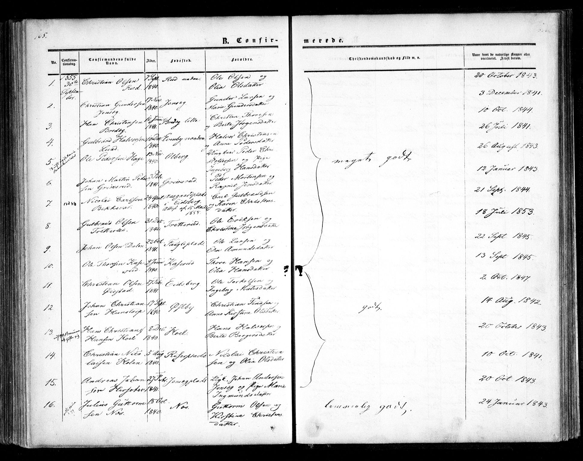 Trøgstad prestekontor Kirkebøker, SAO/A-10925/F/Fa/L0008.a: Parish register (official) no. I 8A, 1855-1864, p. 165