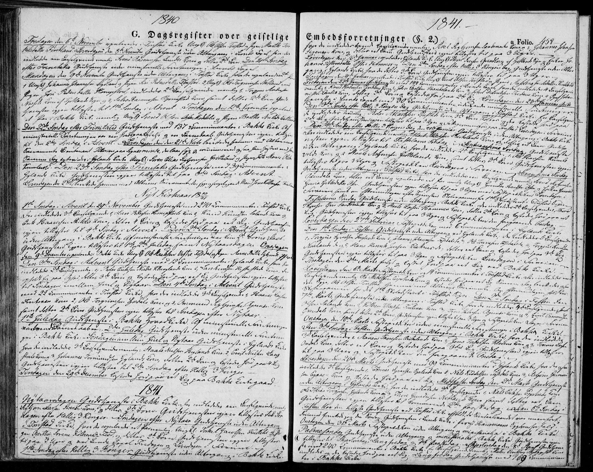 Bakke sokneprestkontor, SAK/1111-0002/F/Fa/Faa/L0004: Parish register (official) no. A 4, 1834-1846, p. 458