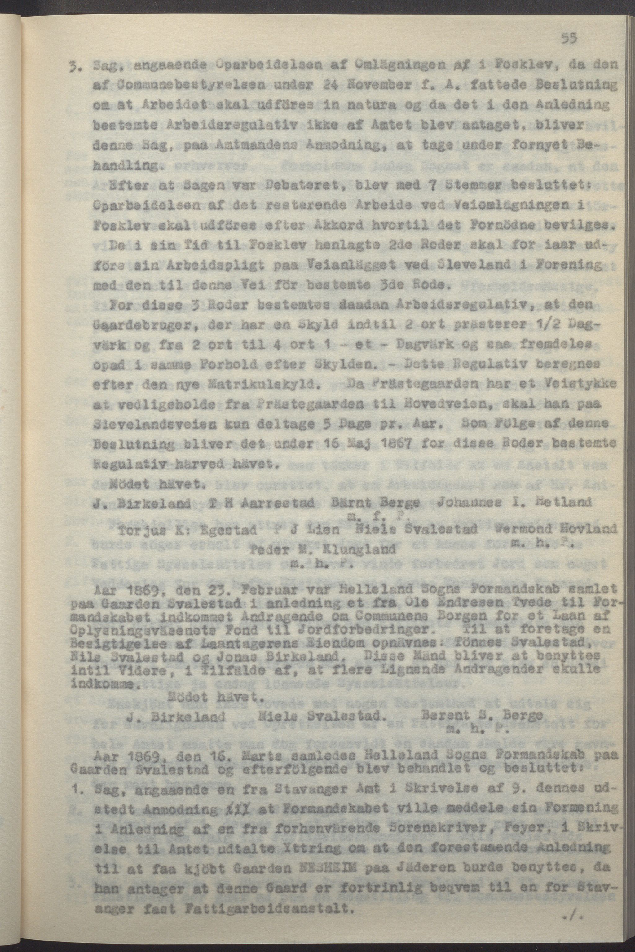 Helleland kommune - Formannskapet, IKAR/K-100479/A/Ab/L0002: Avskrift av møtebok, 1866-1887, p. 55