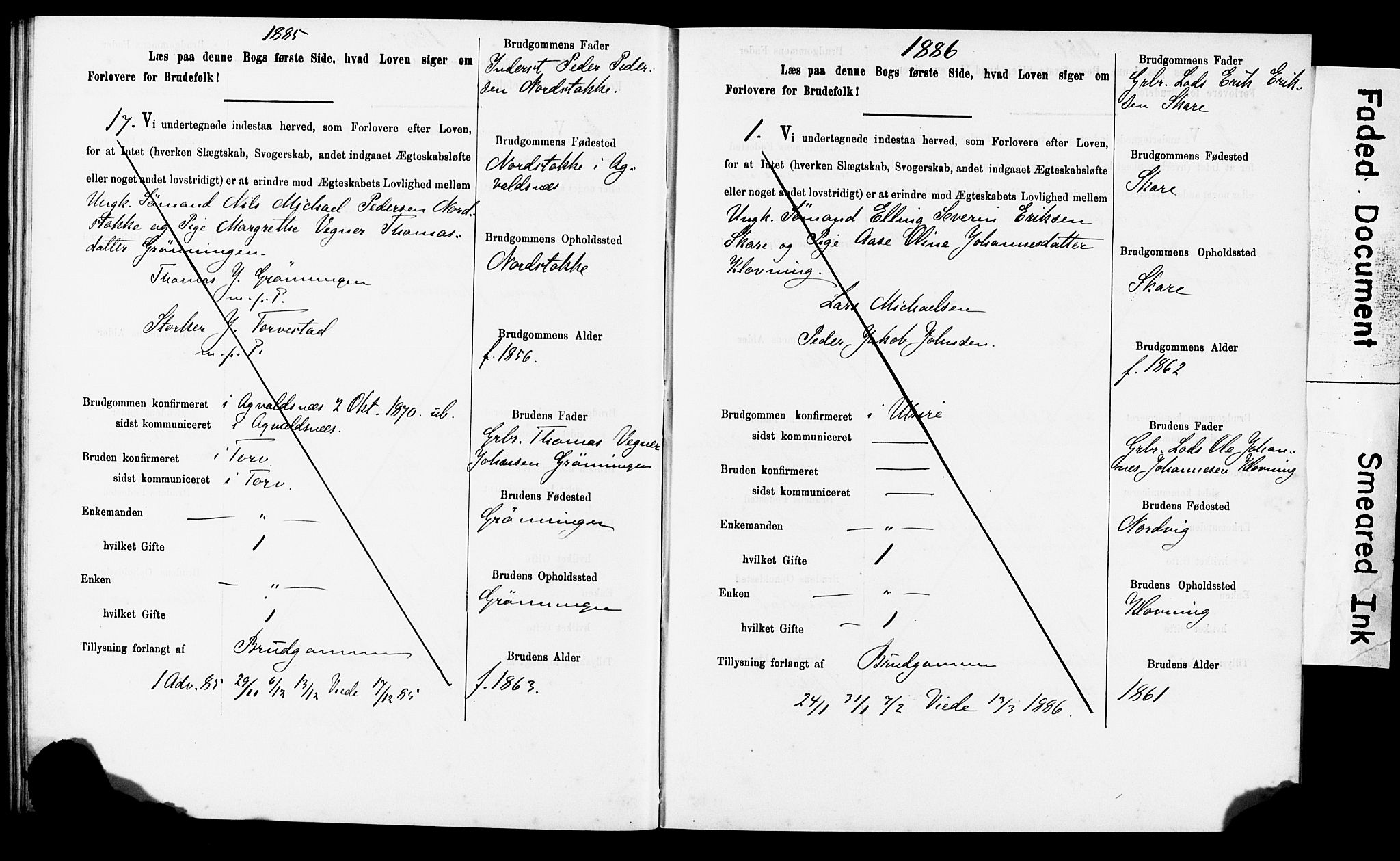 Torvastad sokneprestkontor, AV/SAST-A -101857/I/Ie/L0002: Banns register no. X 2, 1883-1899