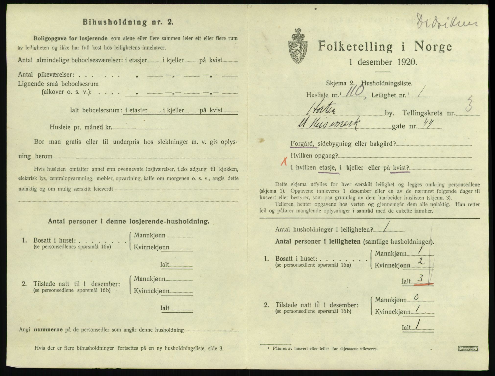 SAKO, 1920 census for Horten, 1920, p. 4507