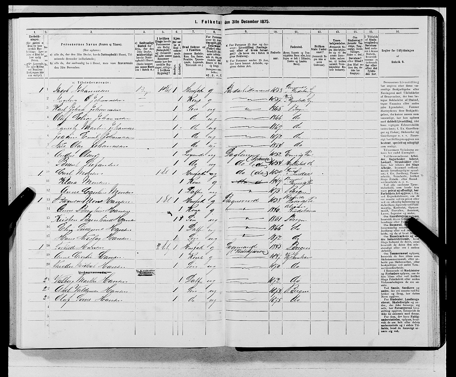 SAB, 1875 census for 1301 Bergen, 1875, p. 6120