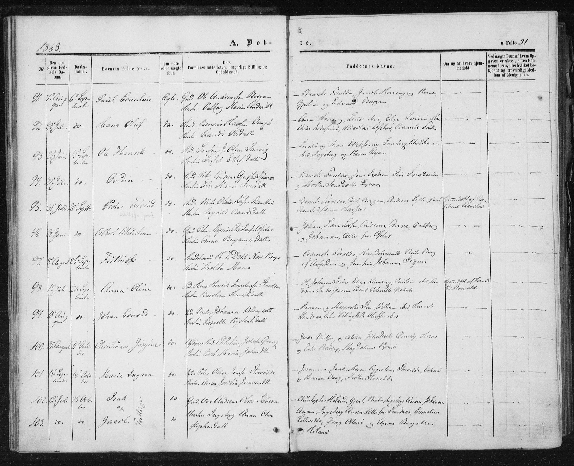 Ministerialprotokoller, klokkerbøker og fødselsregistre - Nord-Trøndelag, AV/SAT-A-1458/784/L0670: Parish register (official) no. 784A05, 1860-1876, p. 31