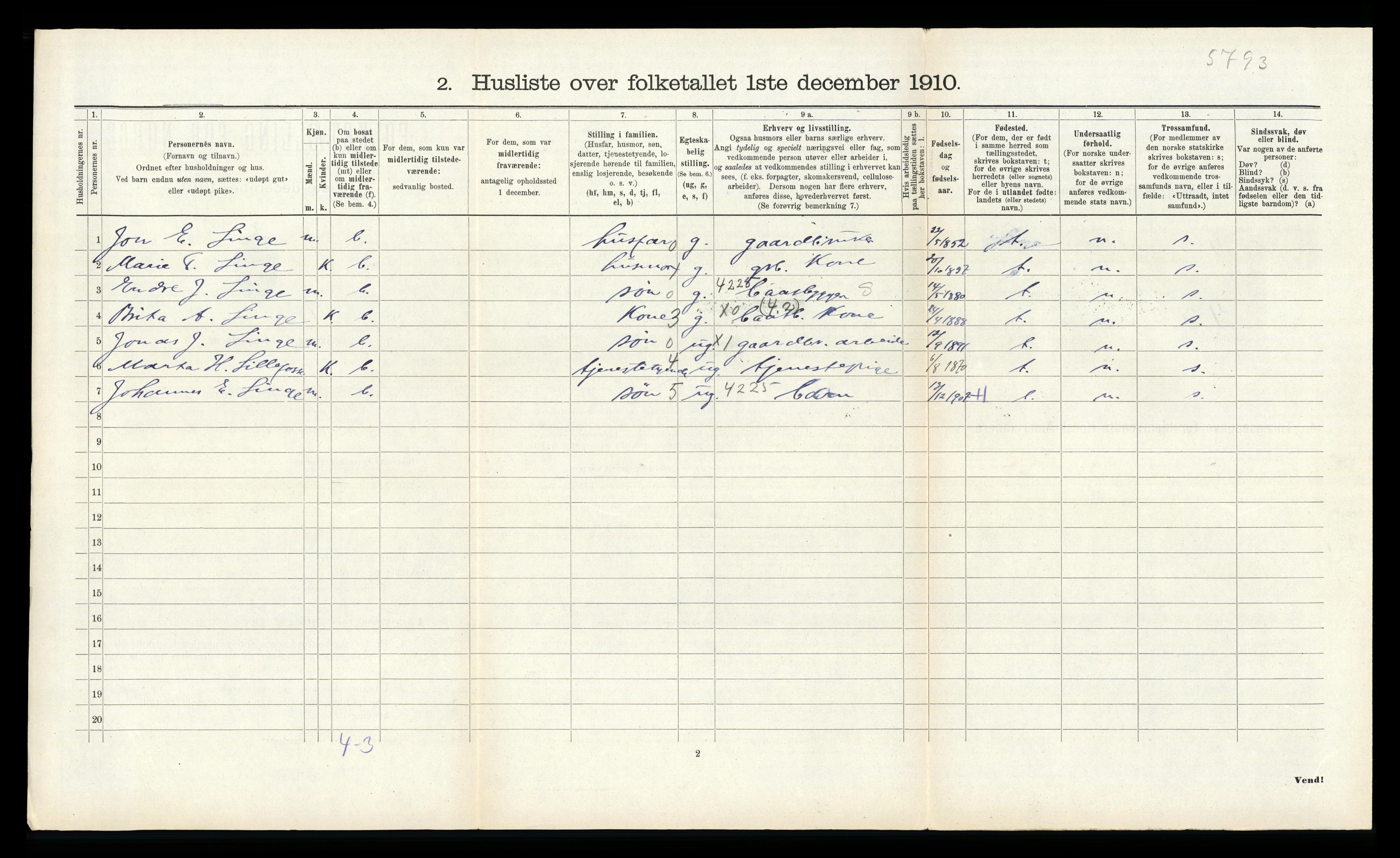 RA, 1910 census for Strandebarm, 1910, p. 483