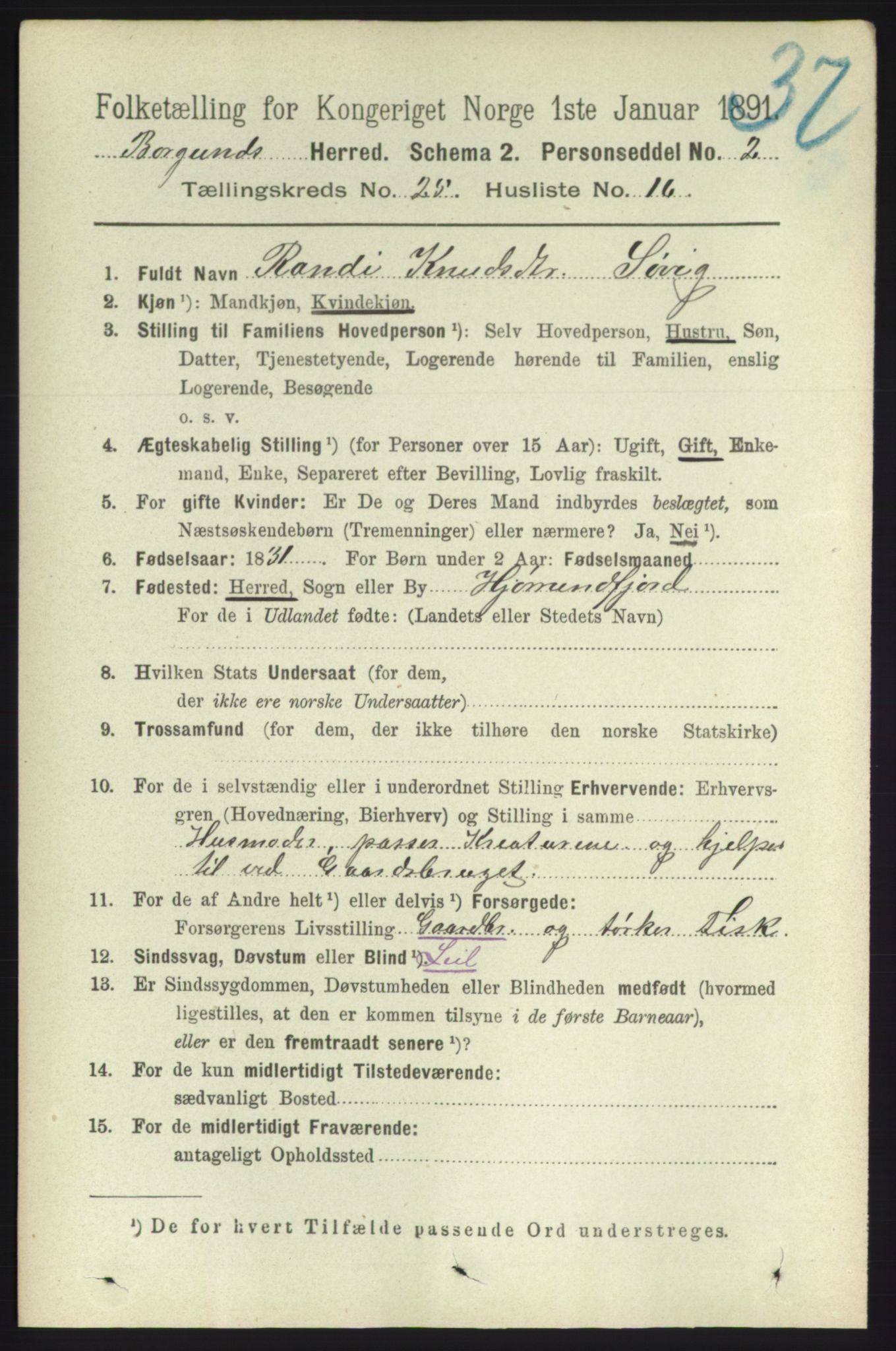 RA, 1891 census for 1531 Borgund, 1891, p. 7361