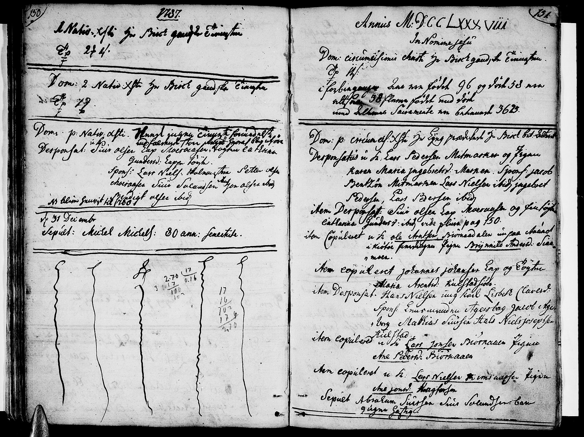 Ministerialprotokoller, klokkerbøker og fødselsregistre - Nordland, SAT/A-1459/820/L0286: Parish register (official) no. 820A07, 1780-1799, p. 150-151