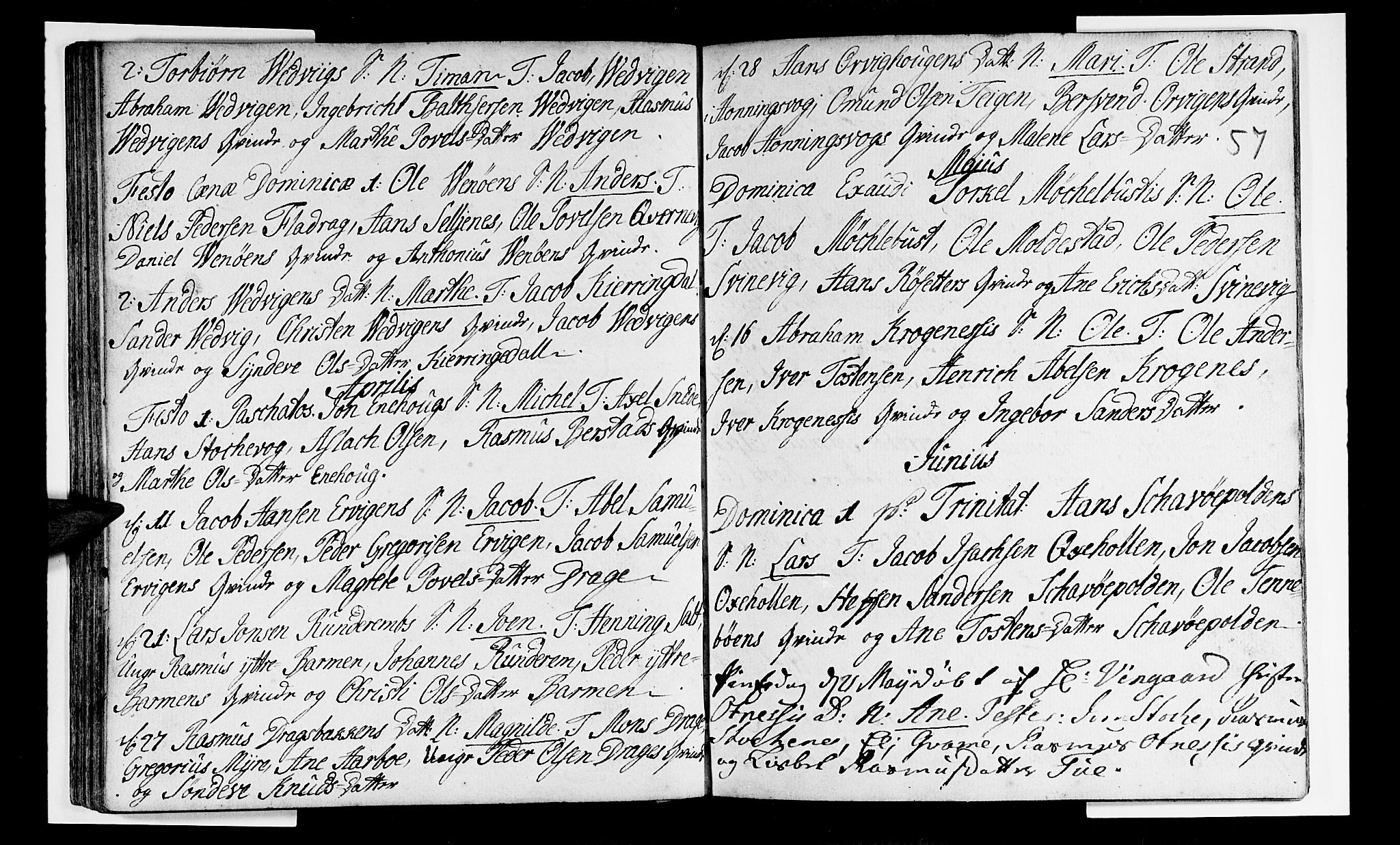 Selje sokneprestembete, AV/SAB-A-99938/H/Ha/Haa/Haaa: Parish register (official) no. A 3, 1731-1743, p. 57