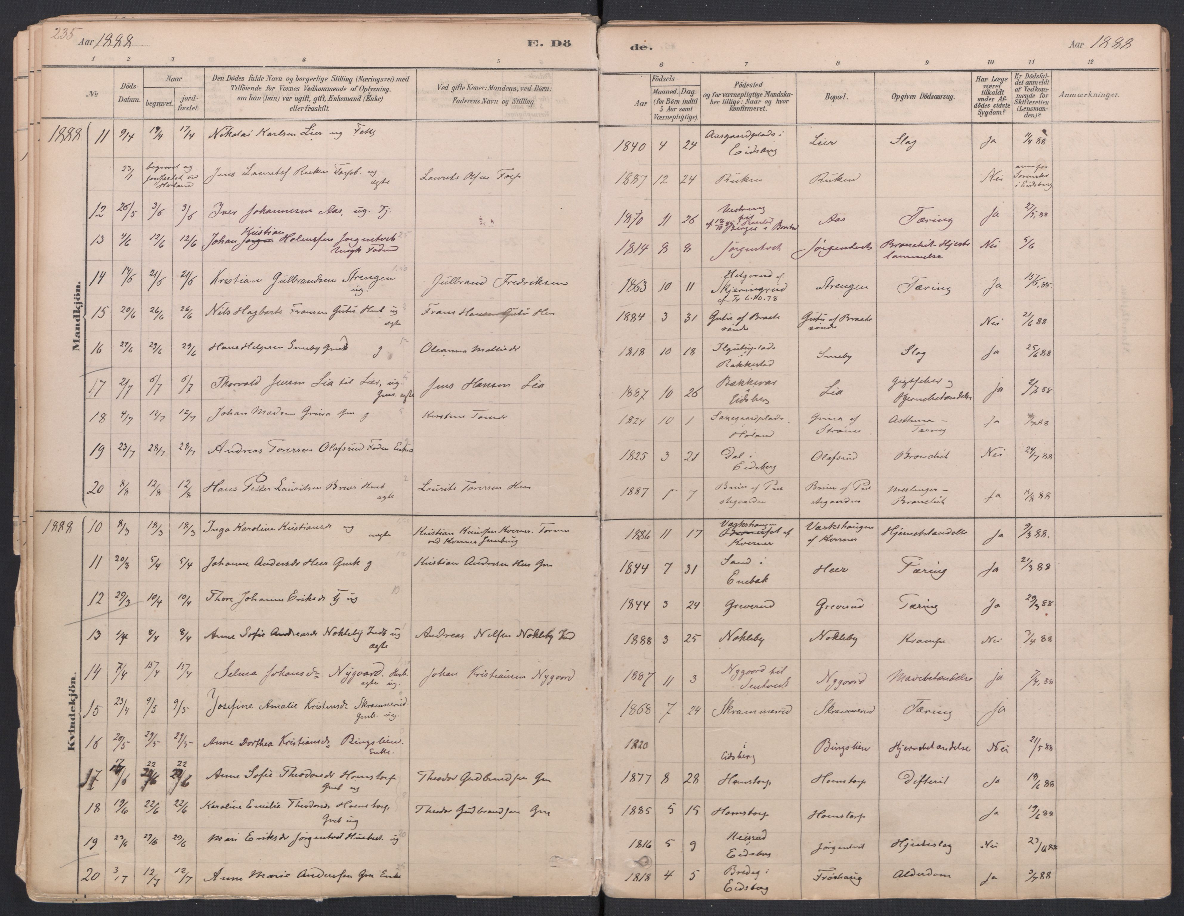 Trøgstad prestekontor Kirkebøker, AV/SAO-A-10925/F/Fa/L0010: Parish register (official) no. I 10, 1878-1898, p. 235