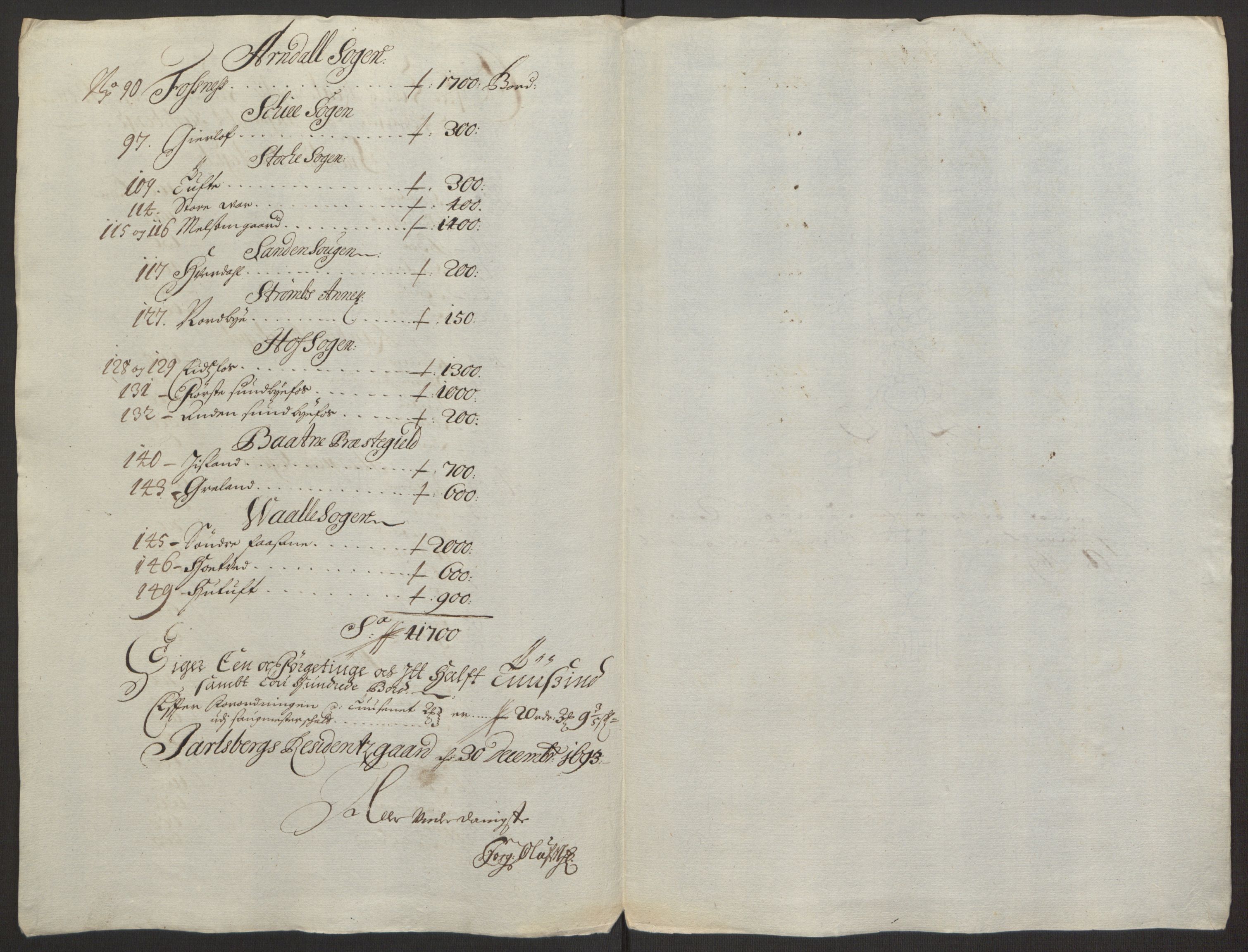 Rentekammeret inntil 1814, Reviderte regnskaper, Fogderegnskap, RA/EA-4092/R32/L1866: Fogderegnskap Jarlsberg grevskap, 1693, p. 386