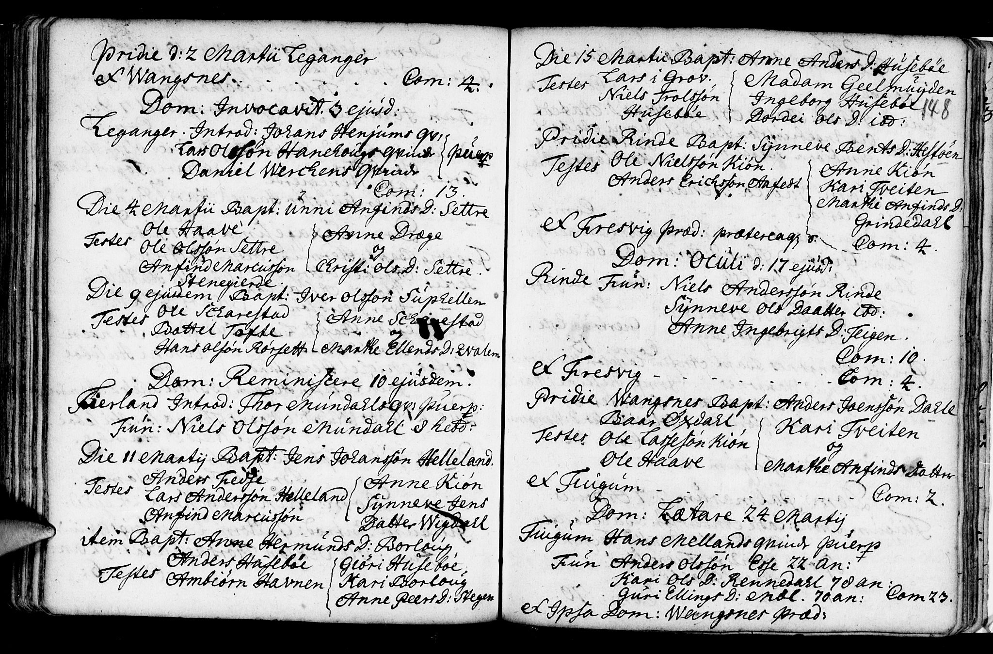 Leikanger sokneprestembete, AV/SAB-A-81001/H/Haa/Haaa/L0002: Parish register (official) no. A 2, 1735-1756, p. 148