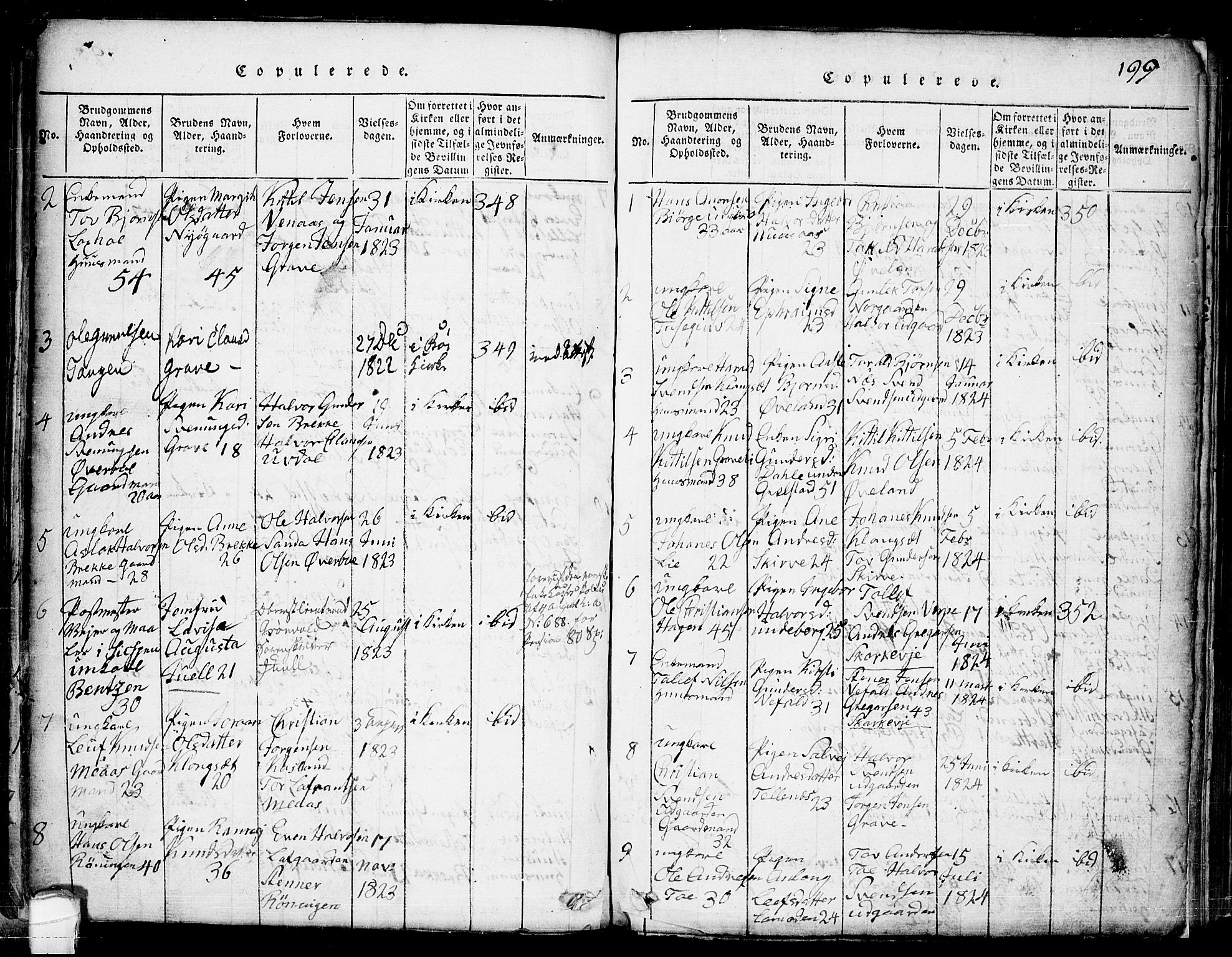 Seljord kirkebøker, SAKO/A-20/G/Ga/L0001: Parish register (copy) no. I 1, 1815-1854, p. 199