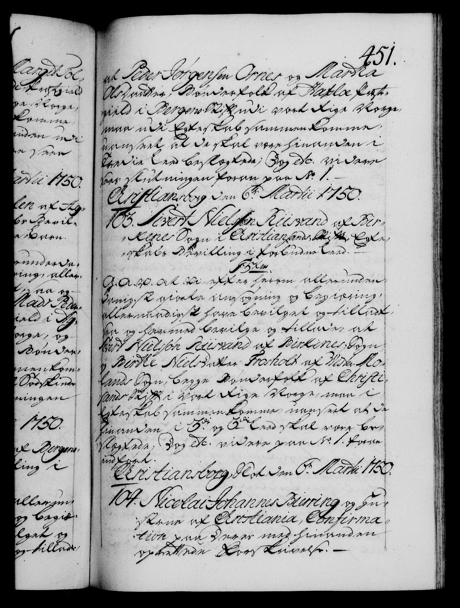 Danske Kanselli 1572-1799, RA/EA-3023/F/Fc/Fca/Fcaa/L0036: Norske registre, 1749-1750, p. 451a