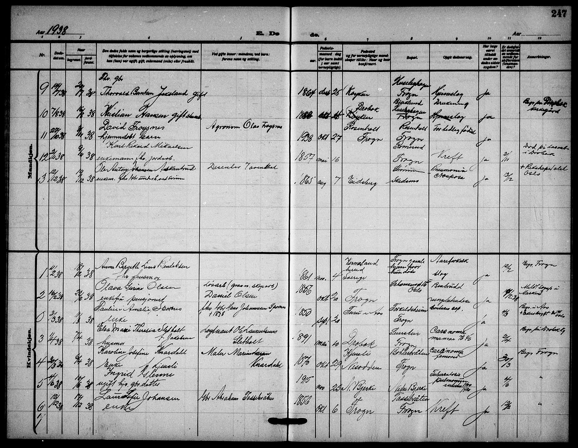 Drøbak prestekontor Kirkebøker, AV/SAO-A-10142a/G/Gb/L0002: Parish register (copy) no. II 2, 1919-1939, p. 247