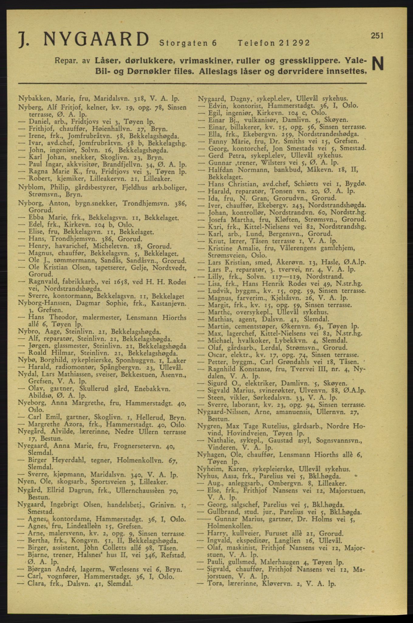 Aker adressebok/adressekalender, PUBL/001/A/006: Aker adressebok, 1937-1938, p. 251