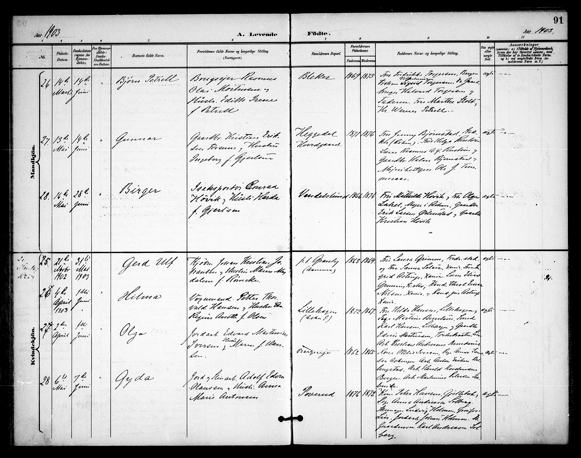 Asker prestekontor Kirkebøker, SAO/A-10256a/F/Fa/L0015: Parish register (official) no. I 15, 1896-1915, p. 91