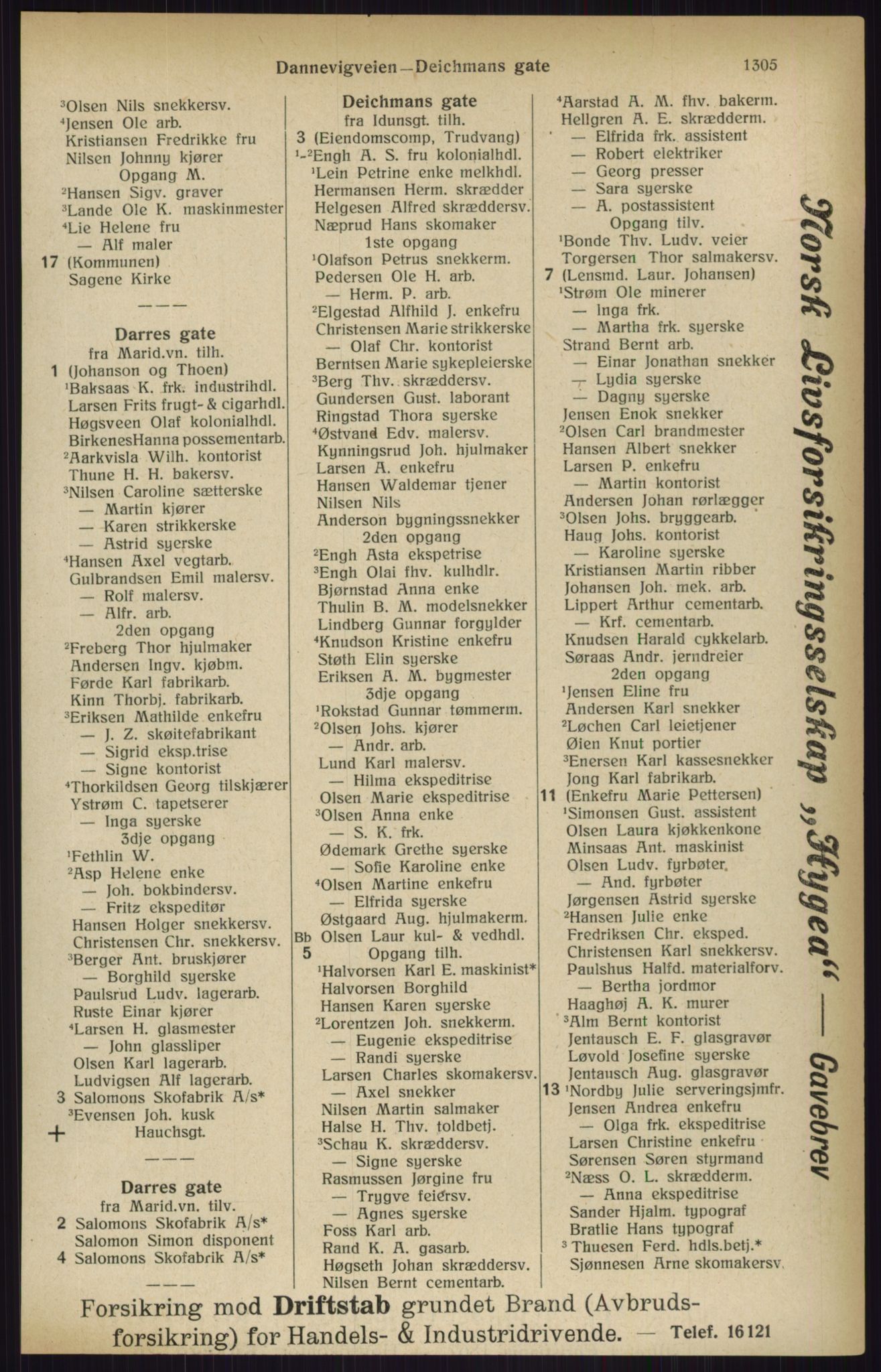 Kristiania/Oslo adressebok, PUBL/-, 1916, p. 1305