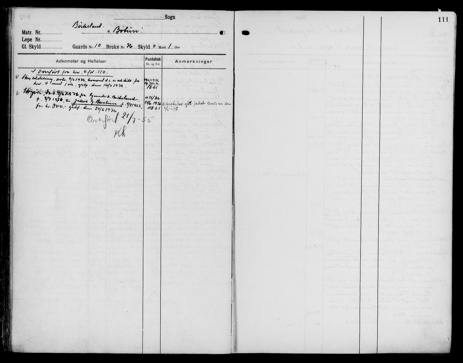 Sunnhordland sorenskrivar, AV/SAB-A-2401/1/G/Ga/Gaj/L0001: Mortgage register no. II.A.j.1, 1921-1955, p. 111