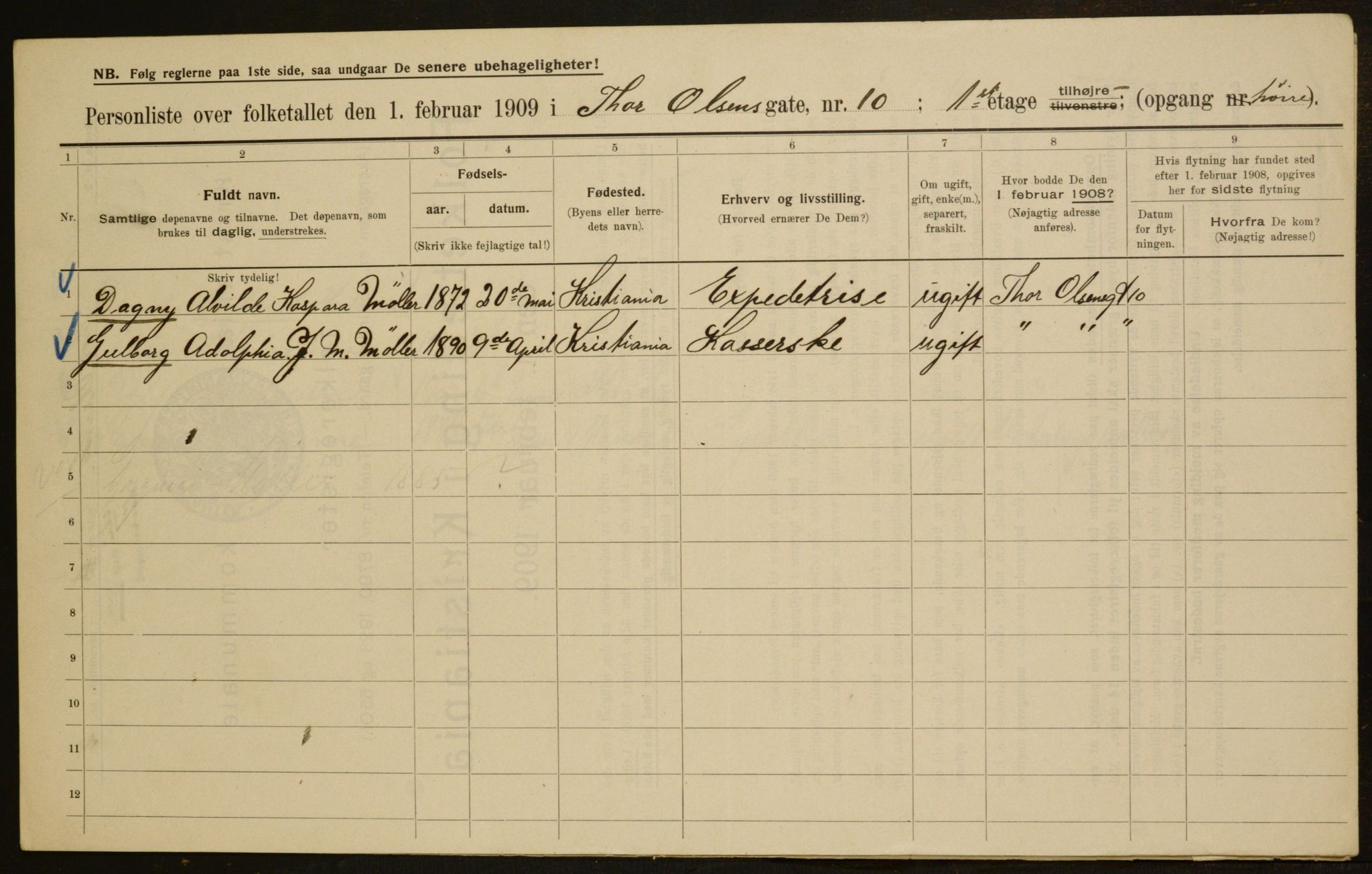 OBA, Municipal Census 1909 for Kristiania, 1909, p. 99217