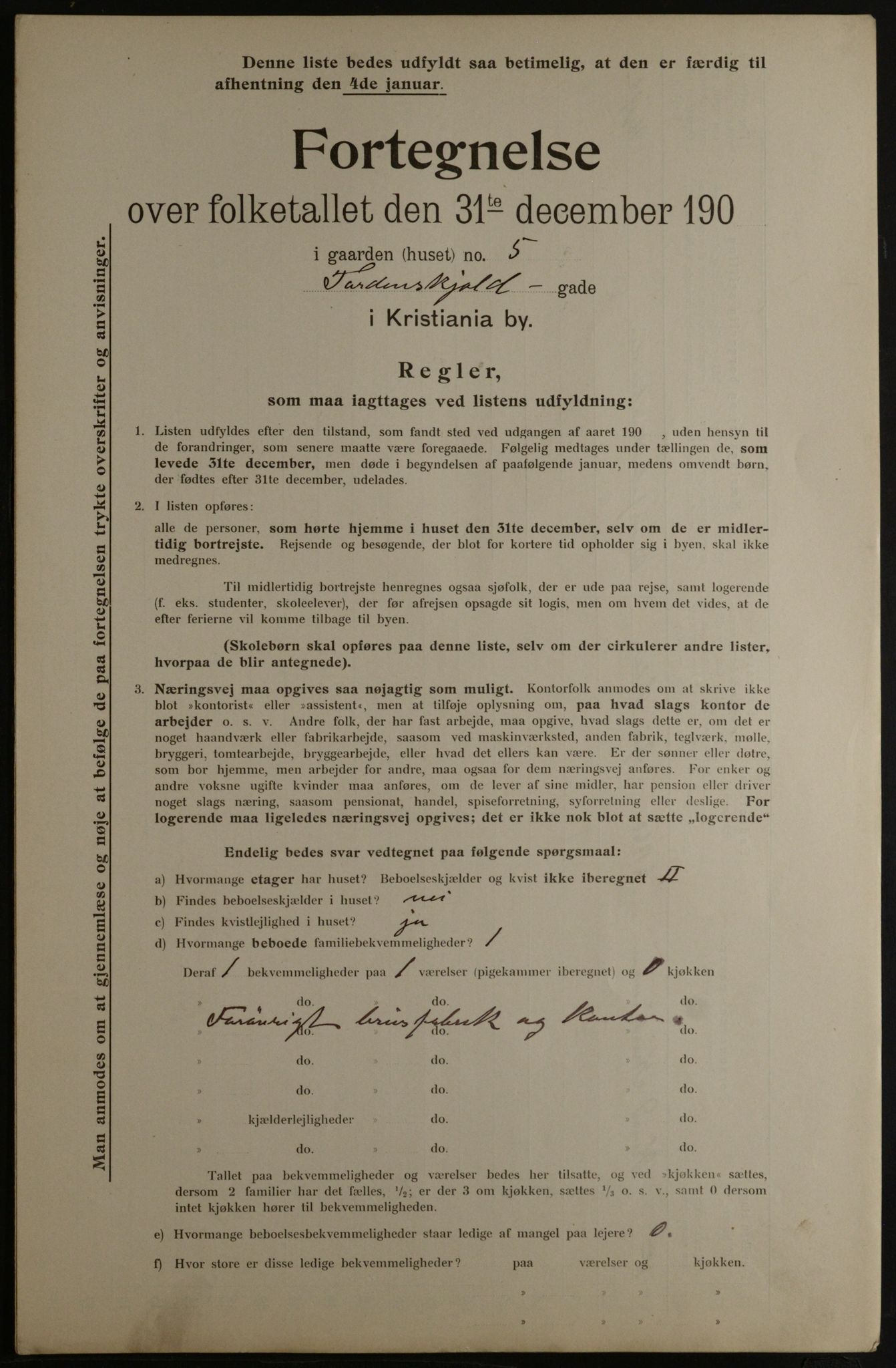 OBA, Municipal Census 1901 for Kristiania, 1901, p. 17460