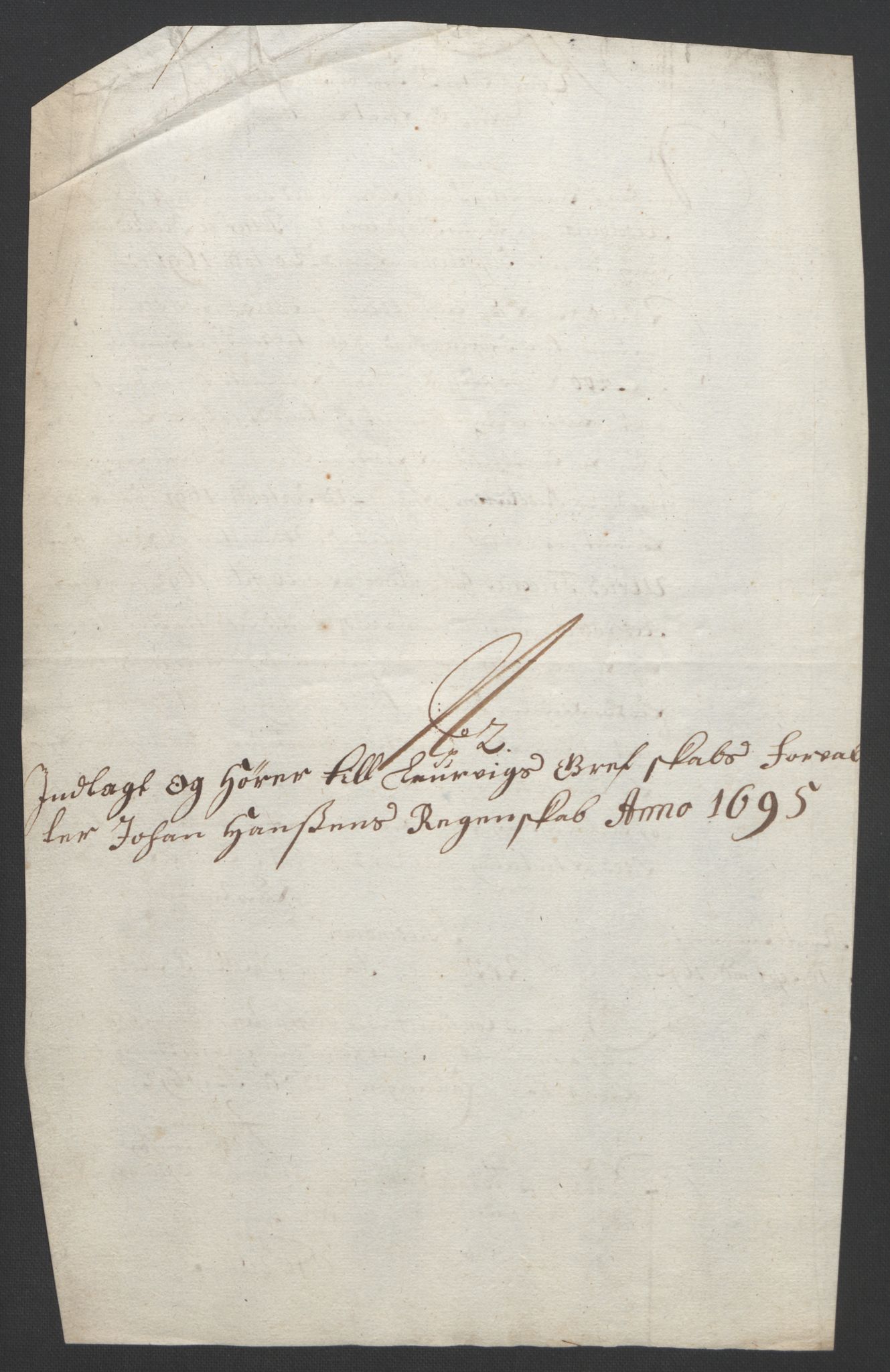 Rentekammeret inntil 1814, Reviderte regnskaper, Fogderegnskap, AV/RA-EA-4092/R33/L1974: Fogderegnskap Larvik grevskap, 1693-1695, p. 300