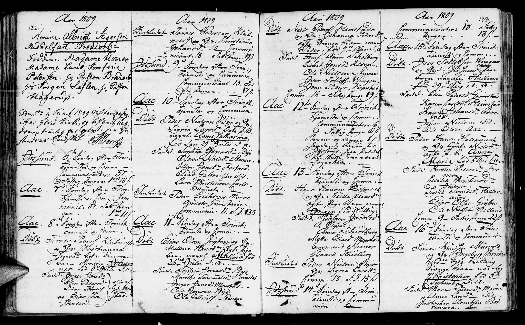 Ministerialprotokoller, klokkerbøker og fødselsregistre - Sør-Trøndelag, AV/SAT-A-1456/655/L0674: Parish register (official) no. 655A03, 1802-1826, p. 132-133