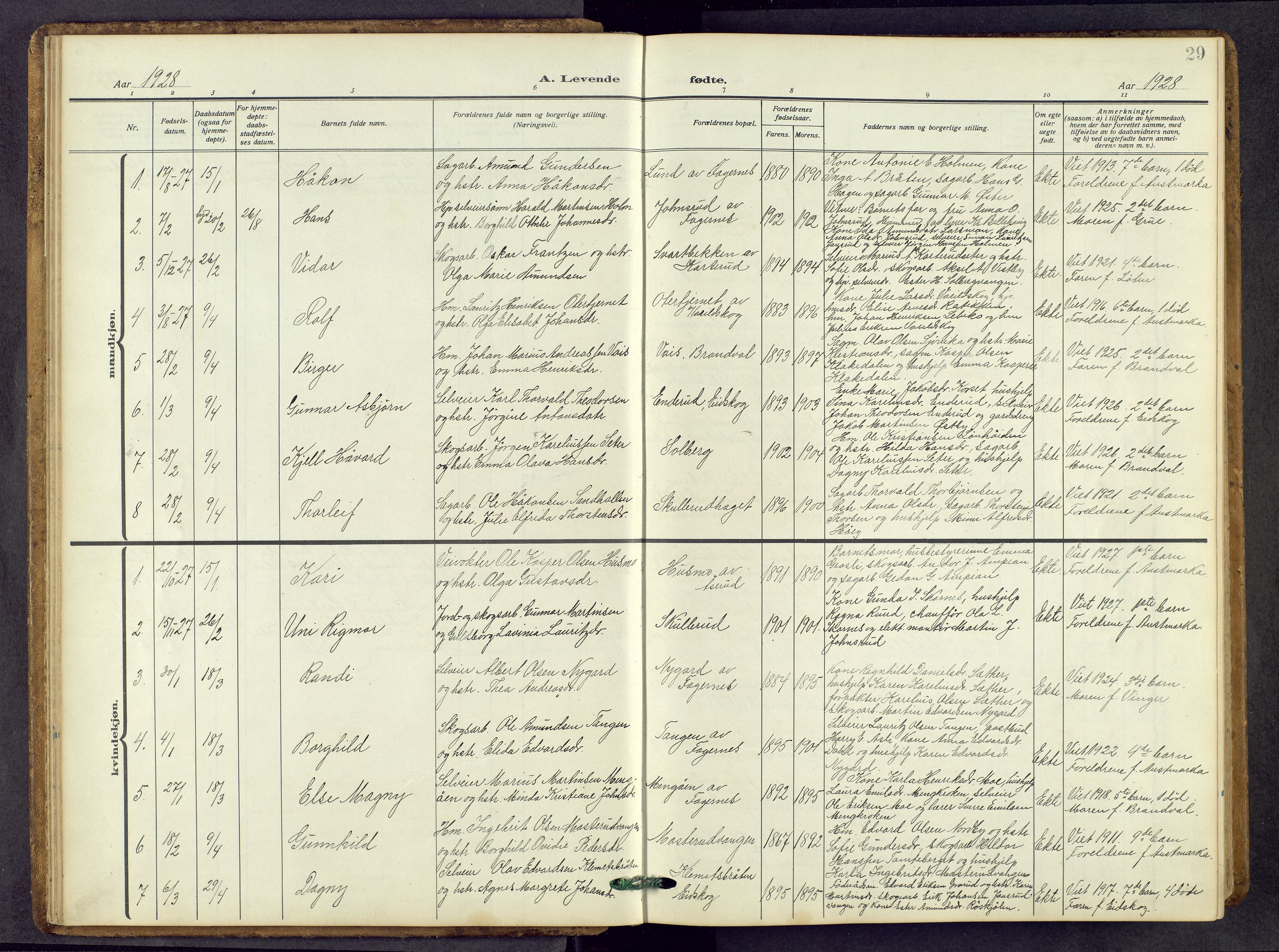 Vinger prestekontor, AV/SAH-PREST-024/H/Ha/Hab/L0006: Parish register (copy) no. 6, 1921-1973, p. 29