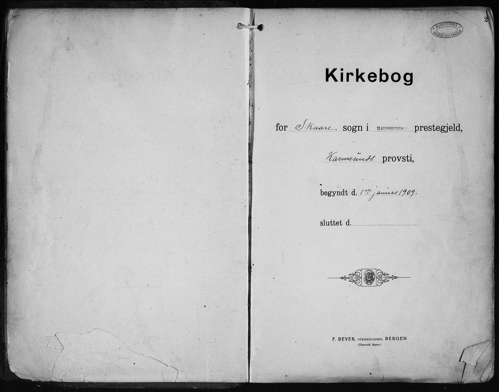 Haugesund sokneprestkontor, SAST/A -101863/H/Ha/Haa/L0010: Parish register (official) no. A 10, 1909-1935, p. 2