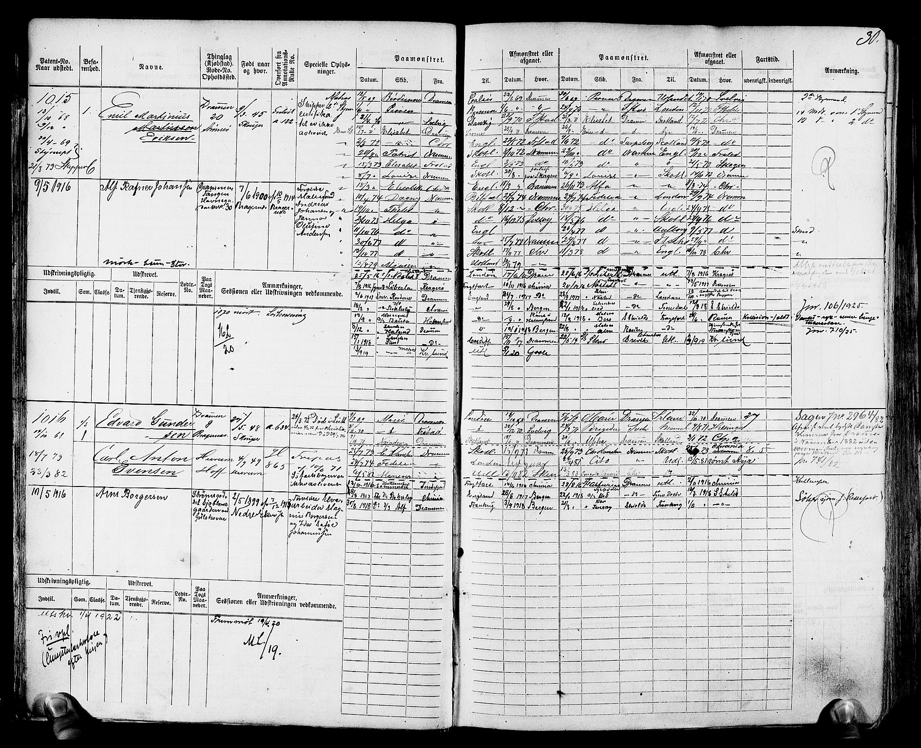 Drammen innrulleringsdistrikt, AV/SAKO-A-781/F/Fc/L0002: Hovedrulle, 1869, p. 33