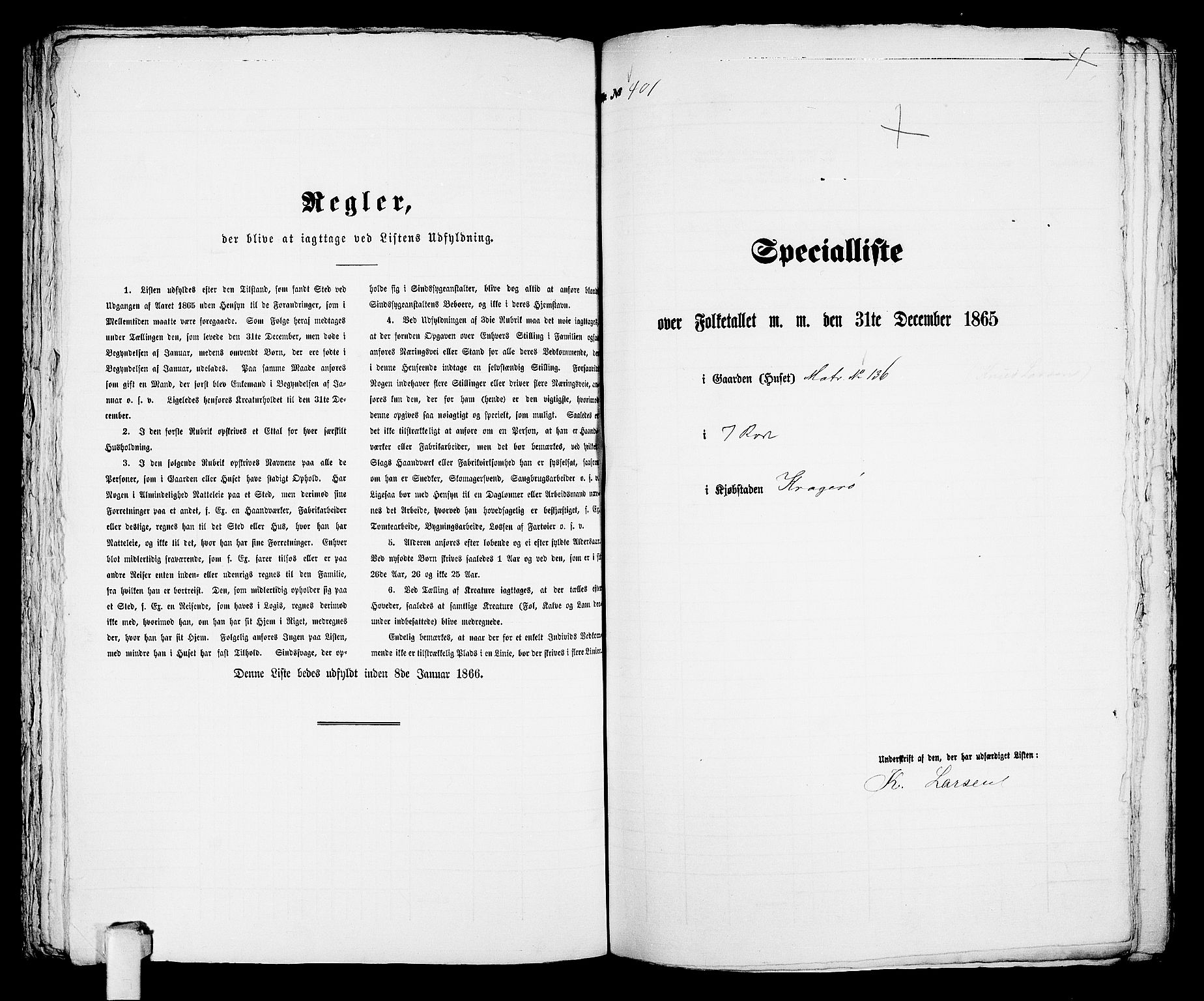 RA, 1865 census for Kragerø/Kragerø, 1865, p. 818