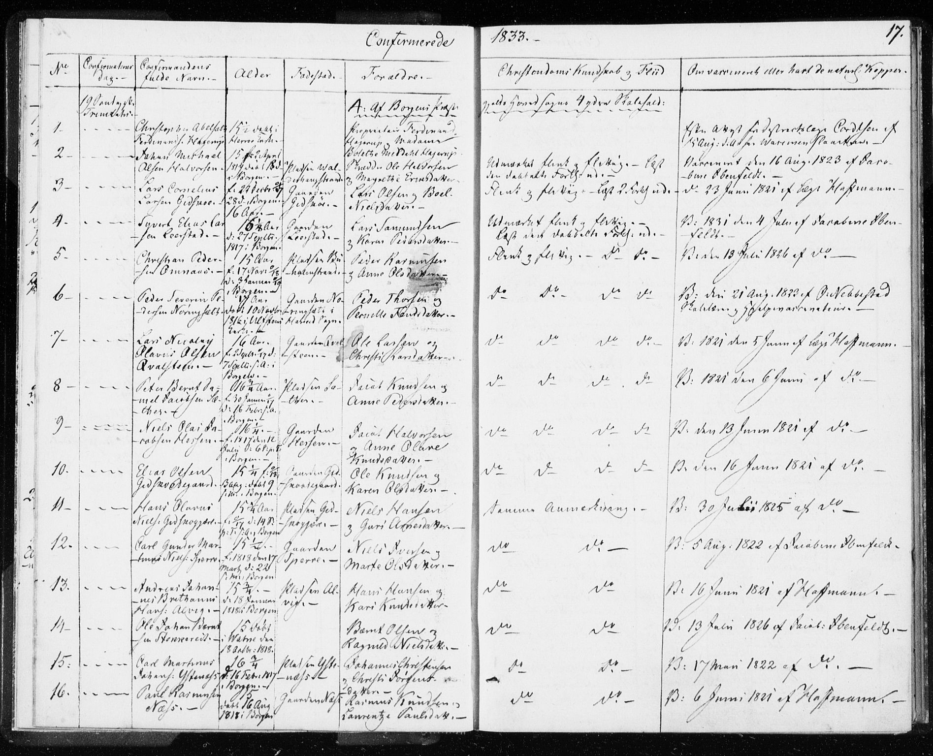 Ministerialprotokoller, klokkerbøker og fødselsregistre - Møre og Romsdal, AV/SAT-A-1454/528/L0414: Curate's parish register no. 528B02, 1833-1844, p. 17