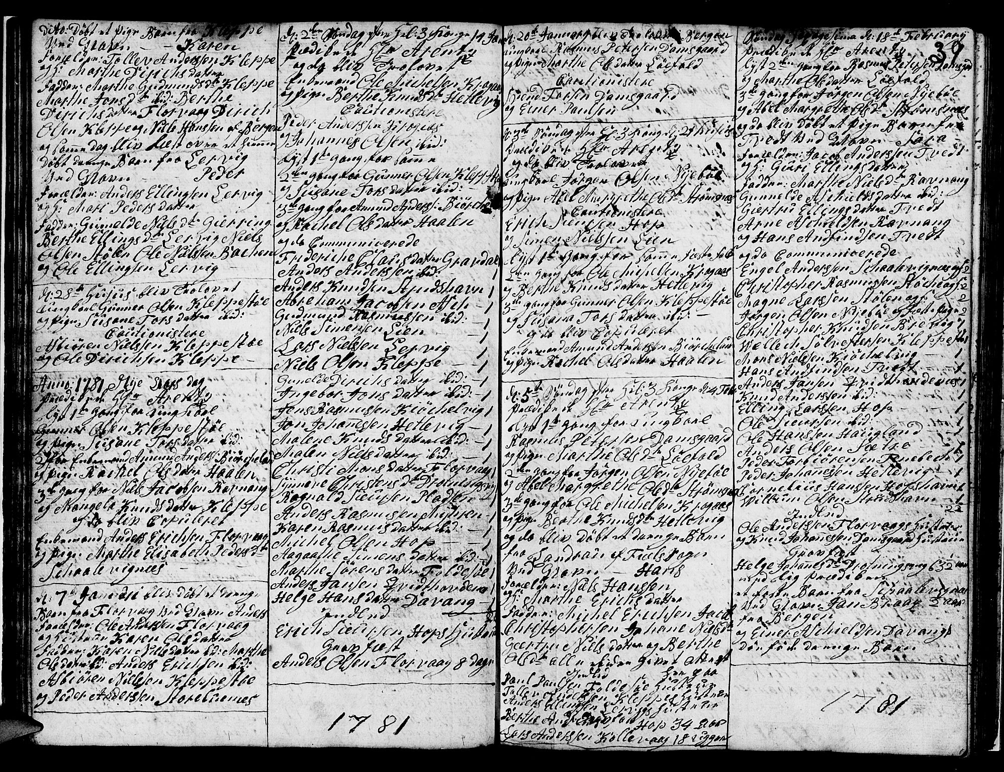 Askøy Sokneprestembete, SAB/A-74101/H/Ha/Hab/Haba/L0001: Parish register (copy) no. A 1, 1775-1792, p. 39