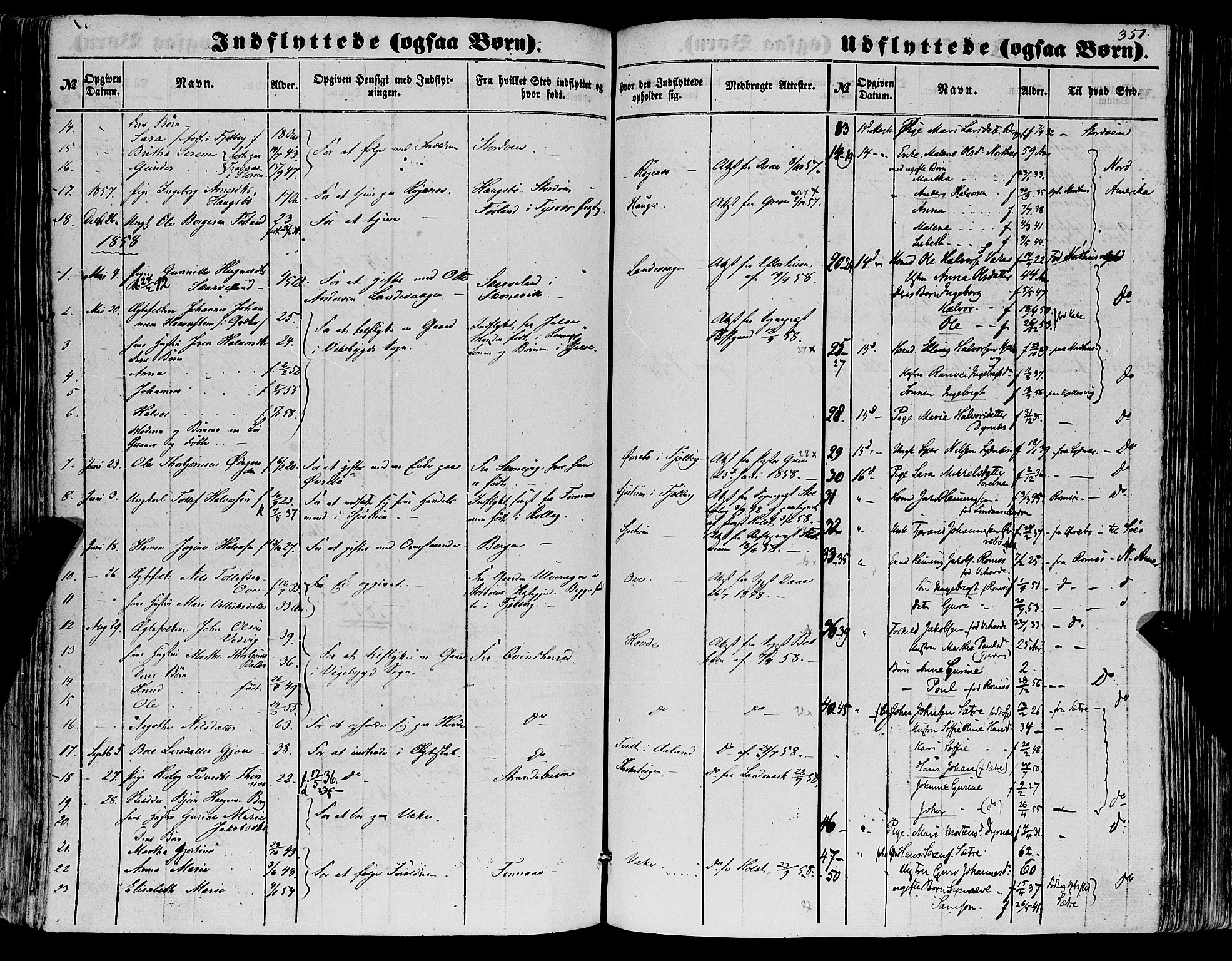 Fjelberg sokneprestembete, SAB/A-75201/H/Haa: Parish register (official) no. A 7, 1851-1867, p. 351