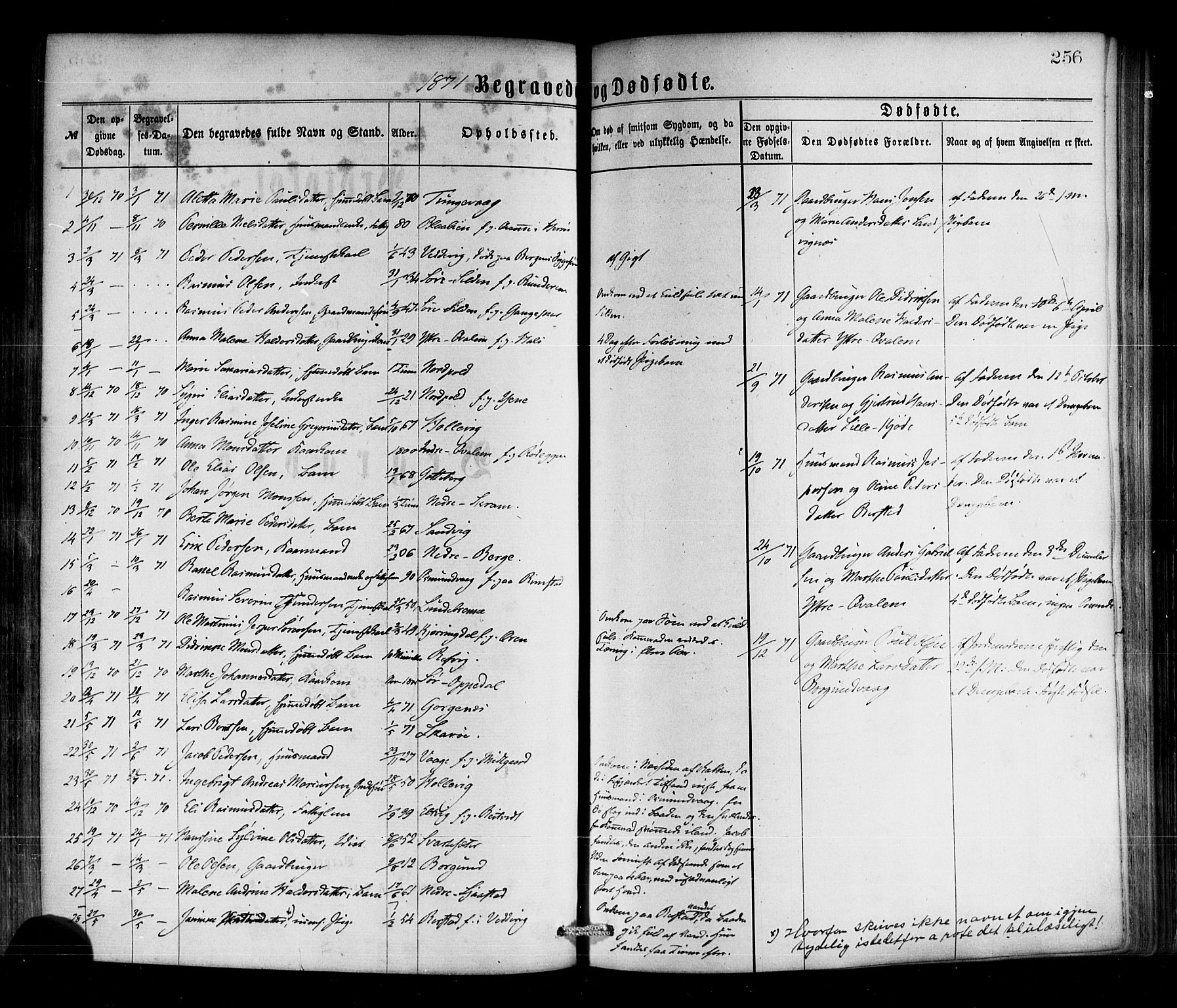 Selje sokneprestembete, SAB/A-99938/H/Ha/Haa/Haaa: Parish register (official) no. A 12, 1870-1880, p. 256