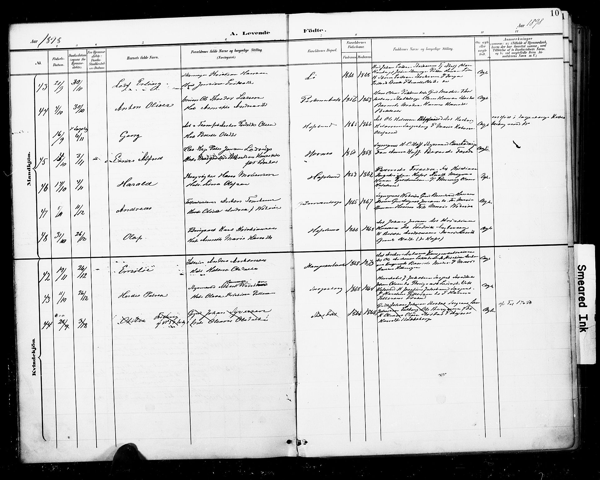 Skjeberg prestekontor Kirkebøker, AV/SAO-A-10923/F/Fa/L0010: Parish register (official) no. I 10, 1898-1911, p. 10
