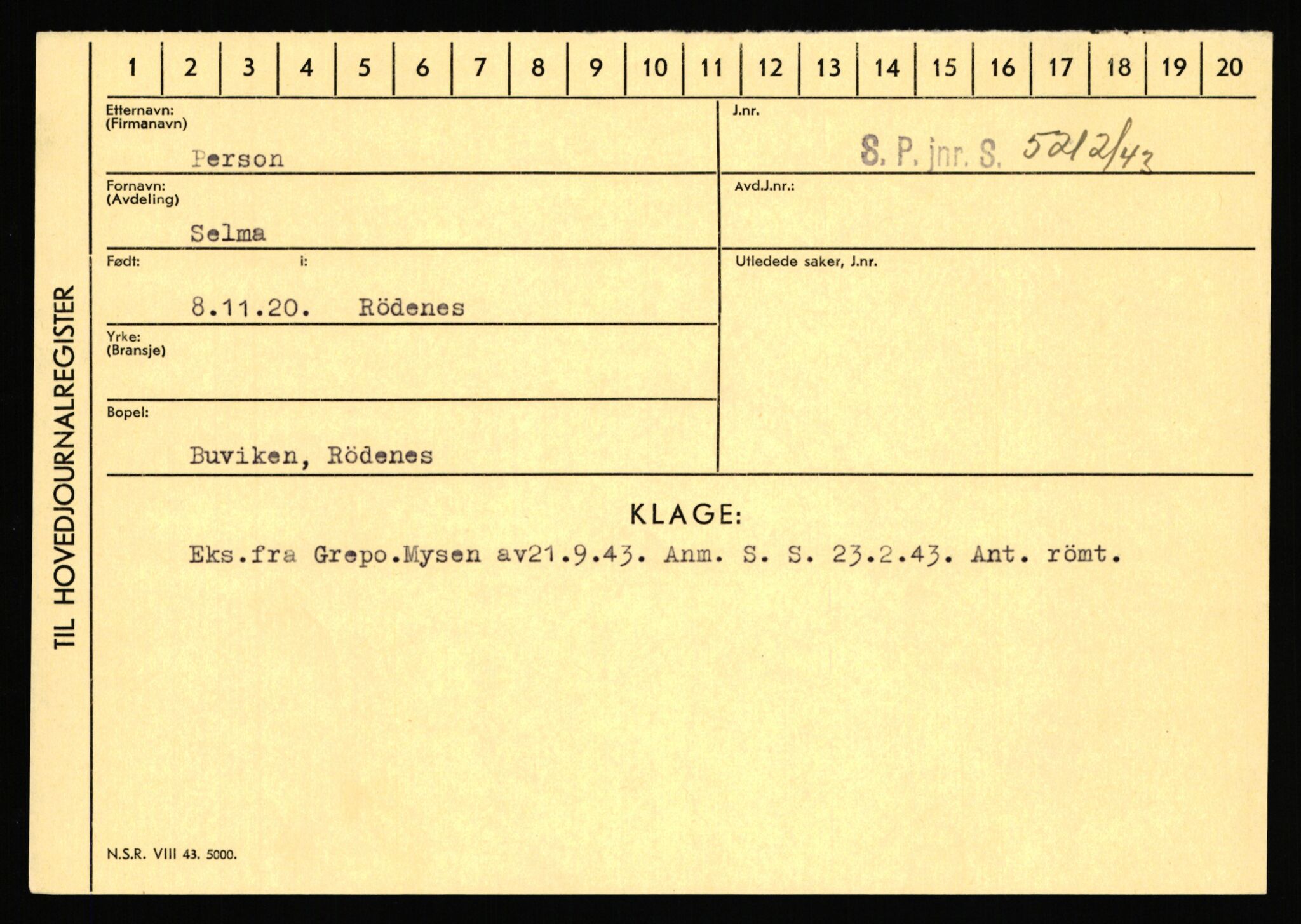 Statspolitiet - Hovedkontoret / Osloavdelingen, AV/RA-S-1329/C/Ca/L0012: Oanæs - Quistgaard	, 1943-1945, p. 3883