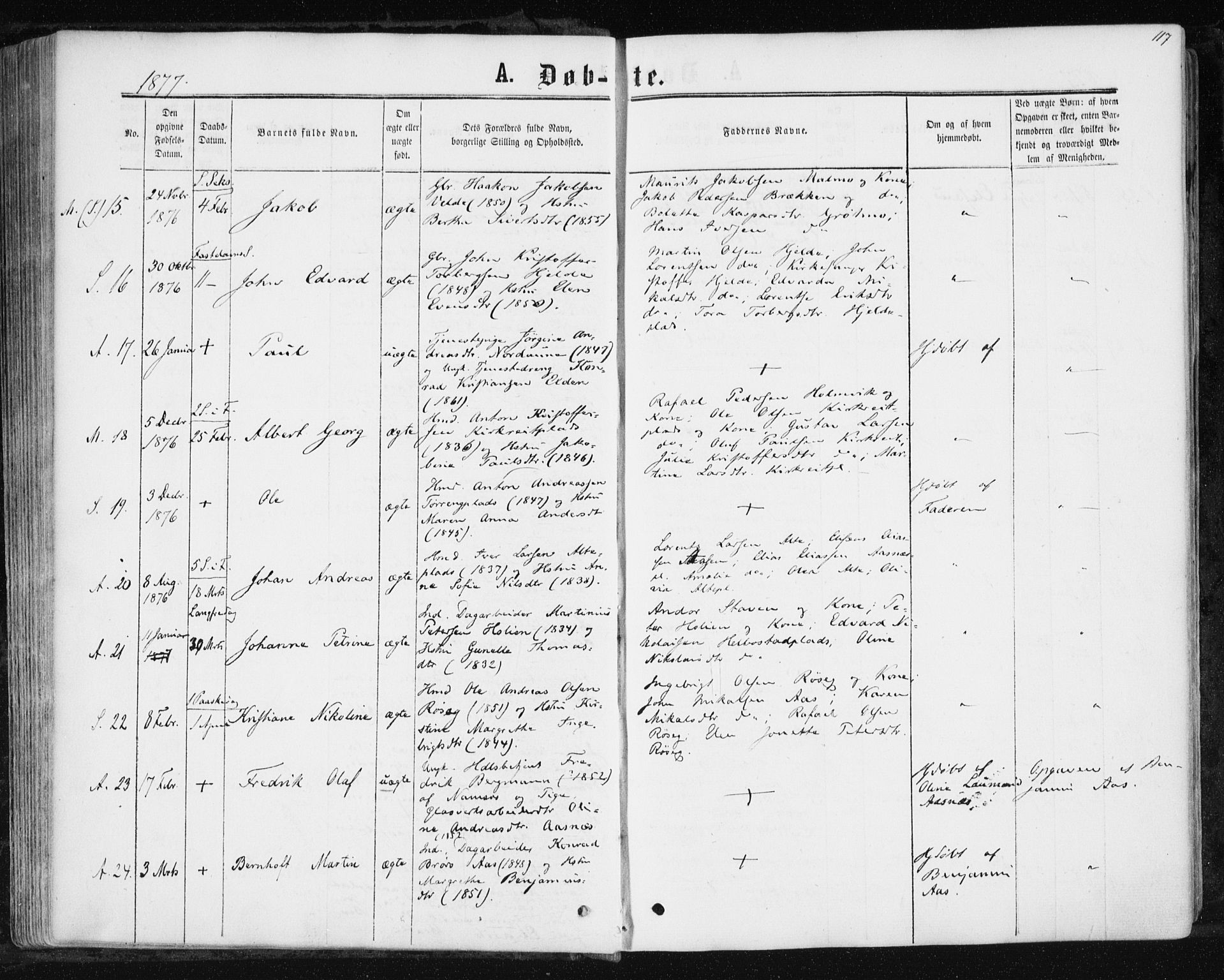 Ministerialprotokoller, klokkerbøker og fødselsregistre - Nord-Trøndelag, AV/SAT-A-1458/741/L0394: Parish register (official) no. 741A08, 1864-1877, p. 117