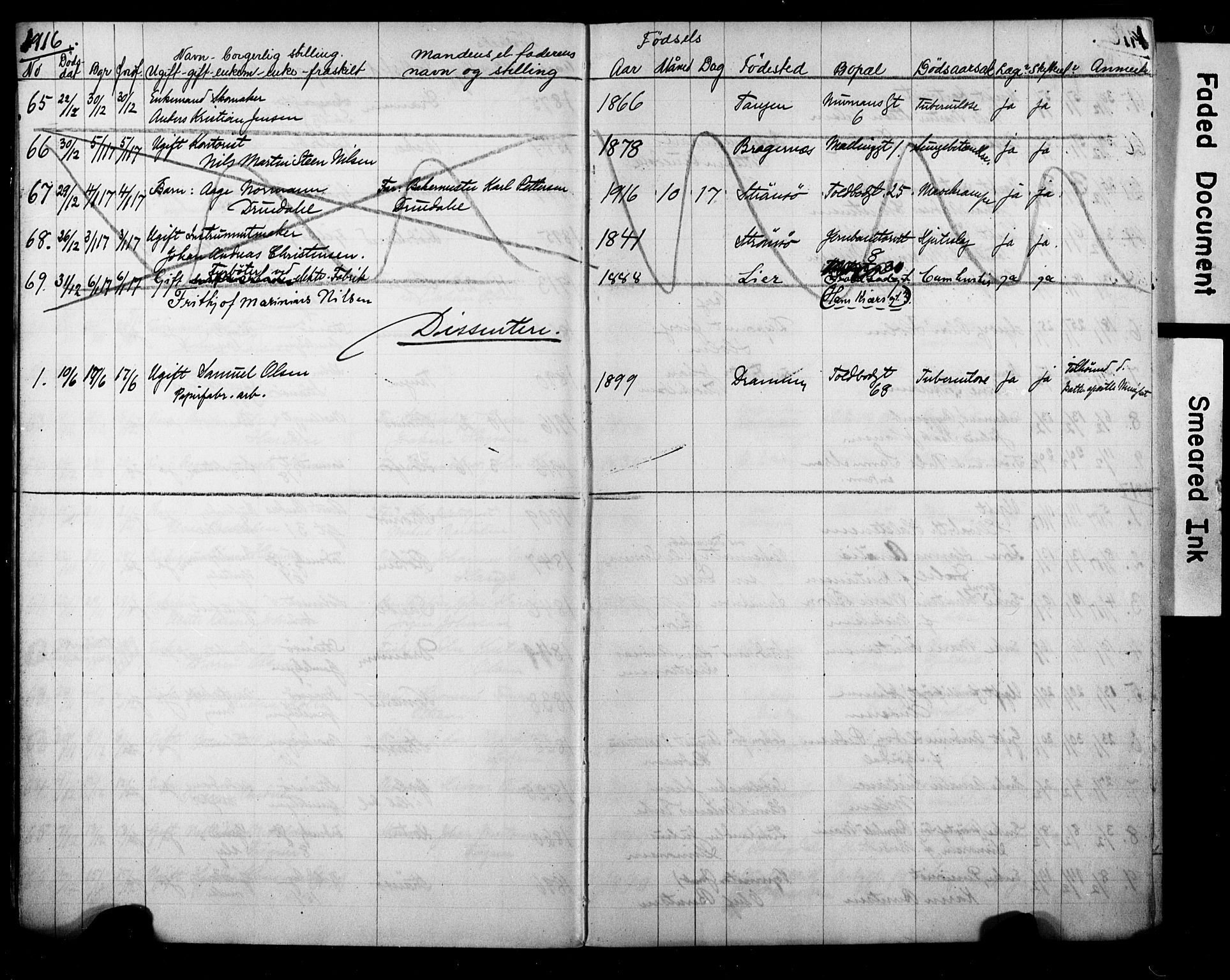 Strømsø kirkebøker, AV/SAKO-A-246/Y/Ya/L0008: Parish register draft no. I 8, 1916-1931