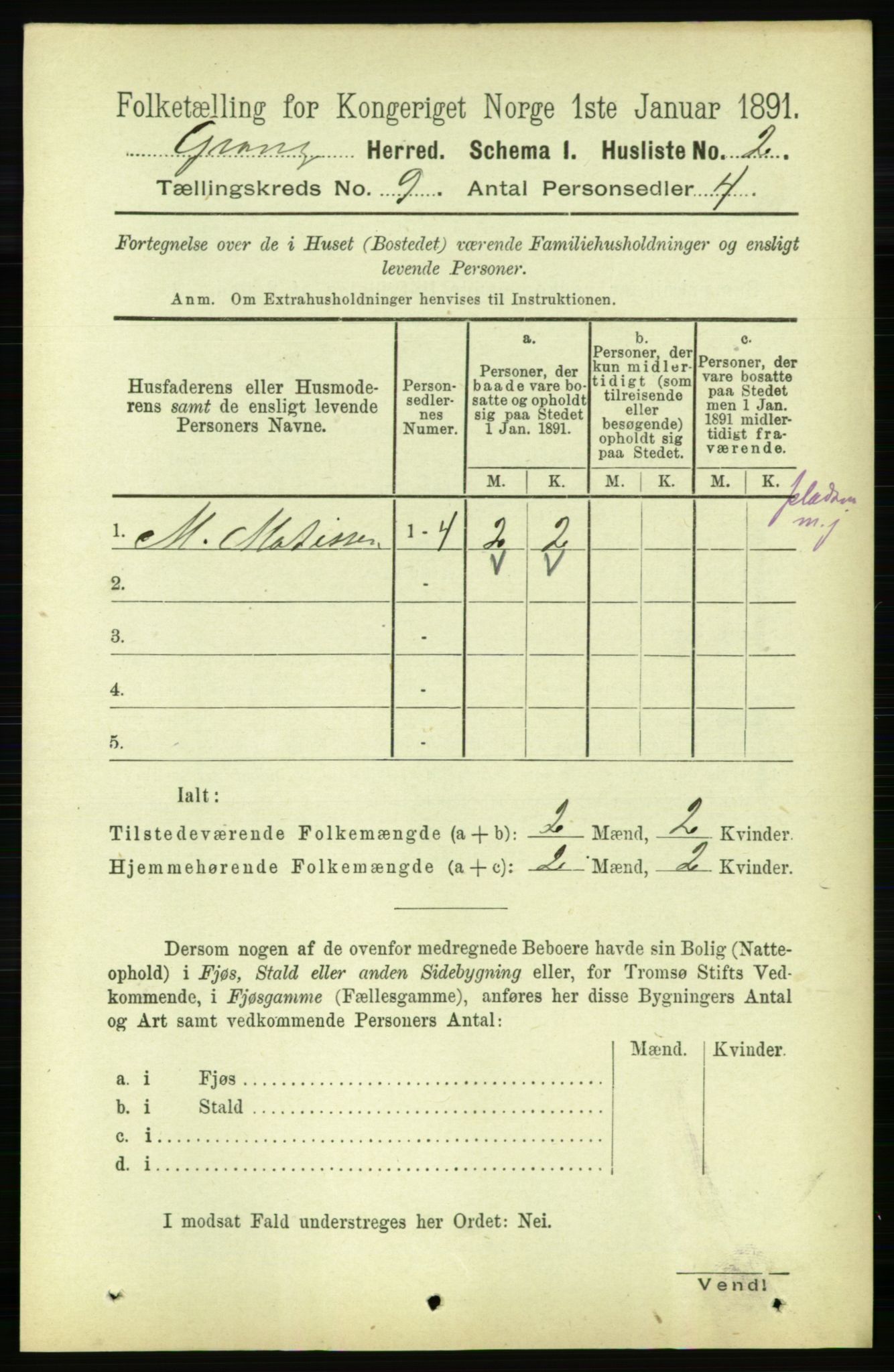 RA, 1891 census for 1742 Grong, 1891, p. 3070