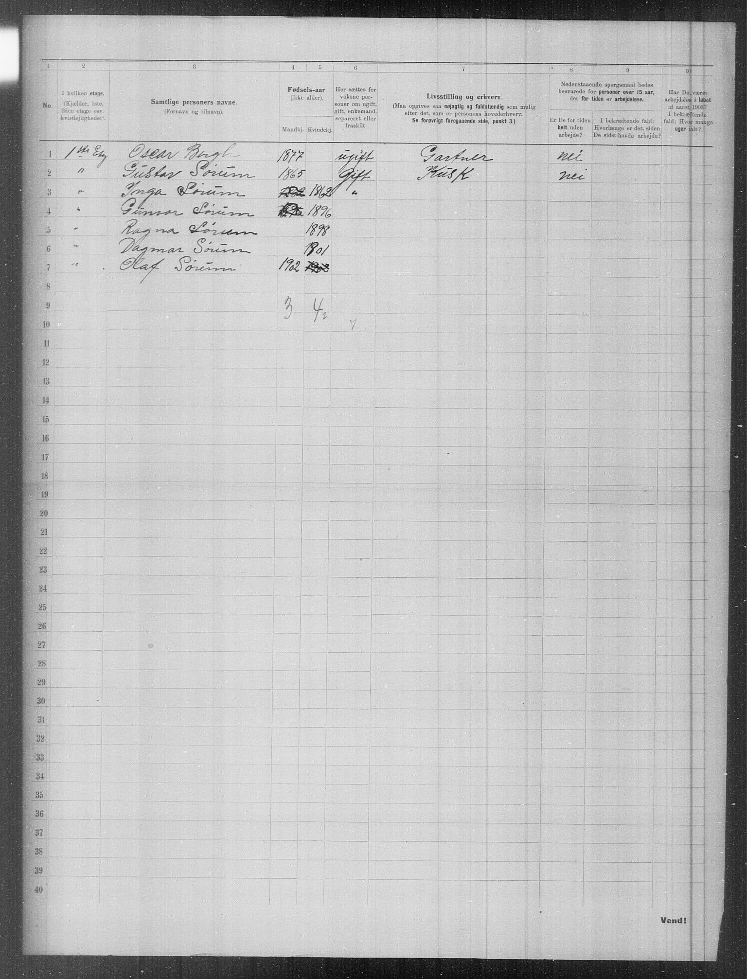 OBA, Municipal Census 1903 for Kristiania, 1903, p. 5472